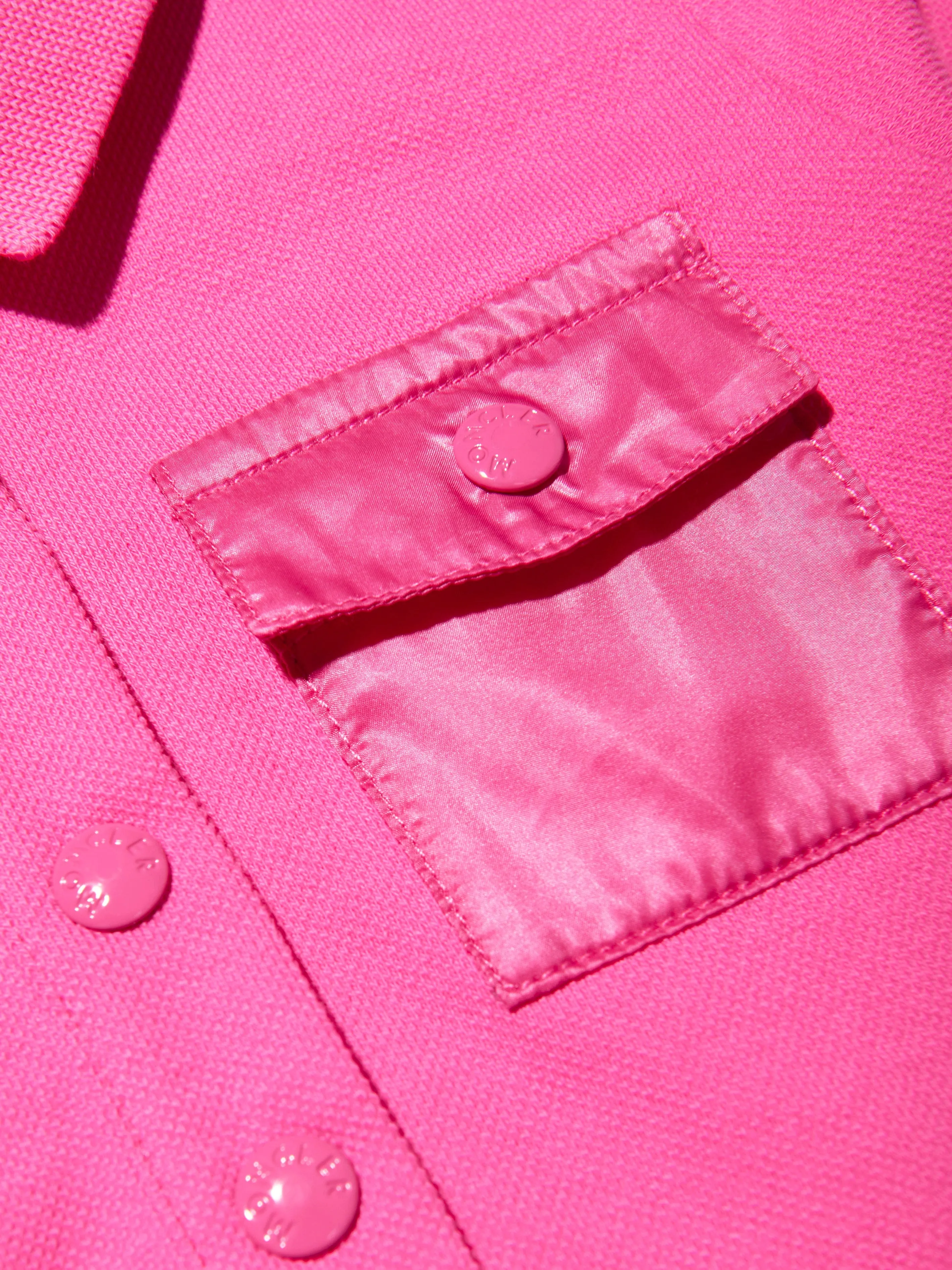 Moncler Enfant Baby Mädchen Langarm-Kleid mit Tasche in Rosa