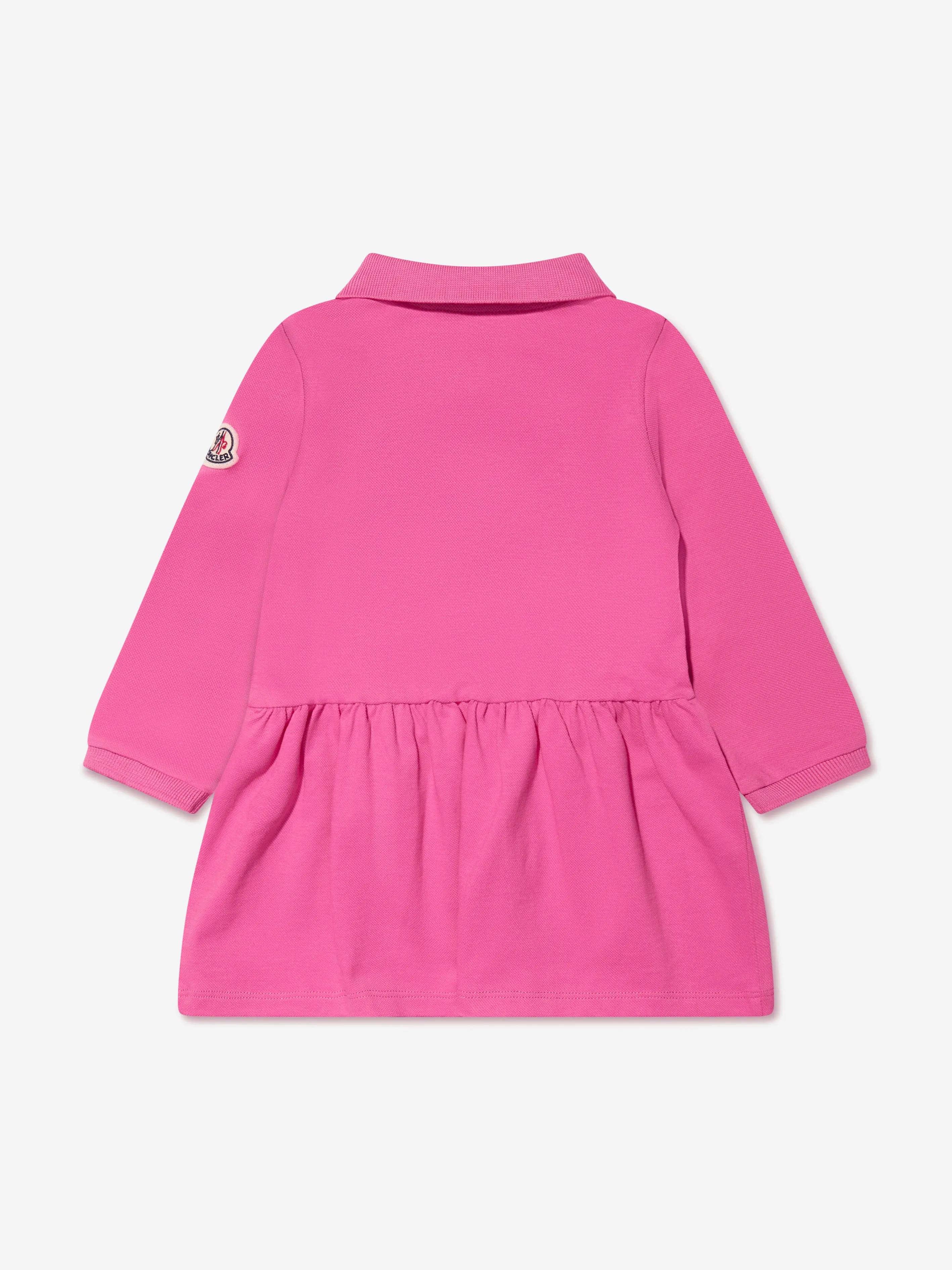 Moncler Enfant Baby Mädchen Langarm-Kleid mit Tasche in Rosa