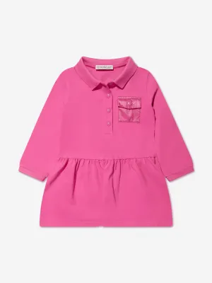 Moncler Enfant Baby Mädchen Langarm-Kleid mit Tasche in Rosa