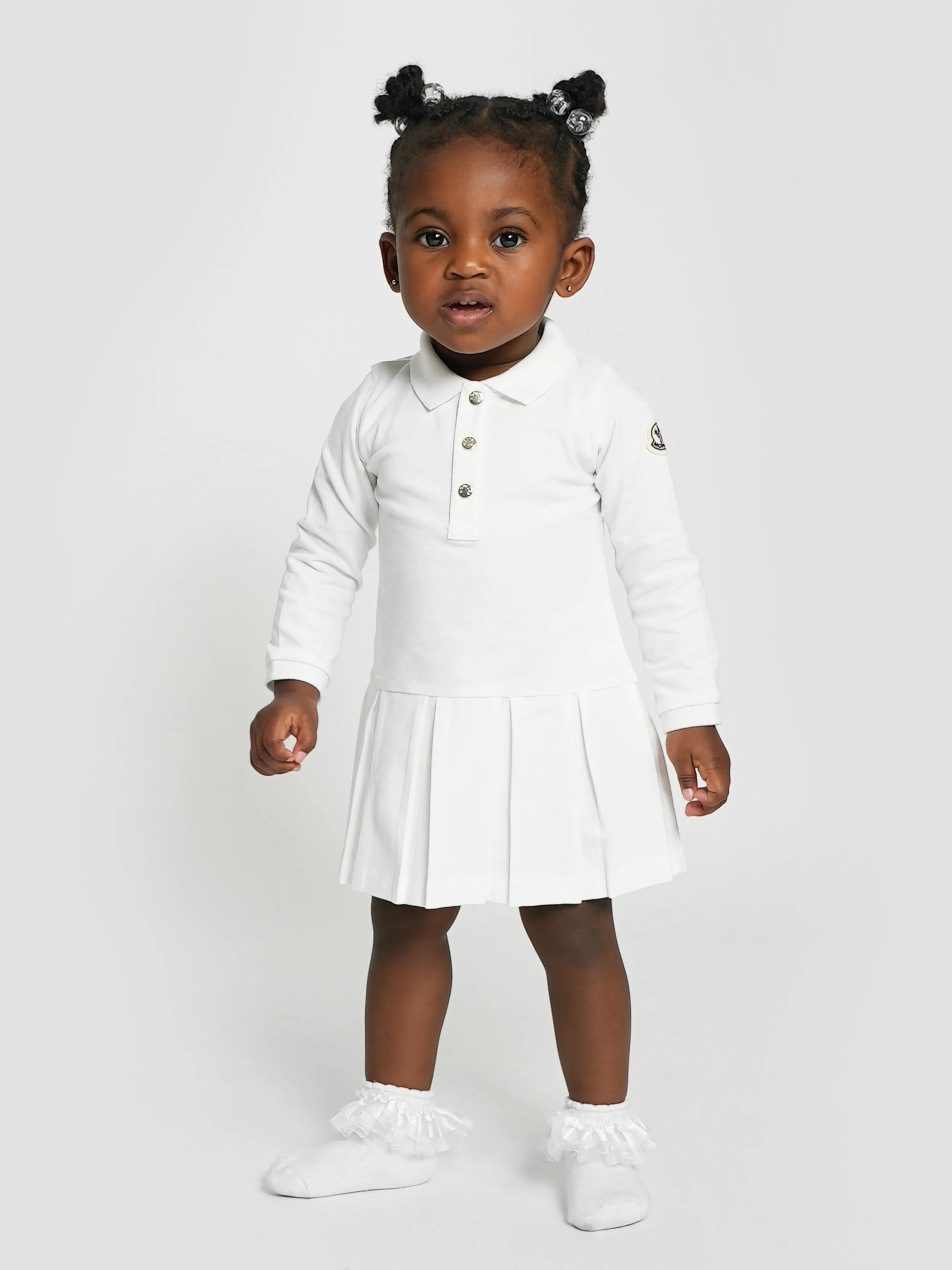 Moncler Enfant Polo-Kleid für Baby-Mädchen in Elfenbein