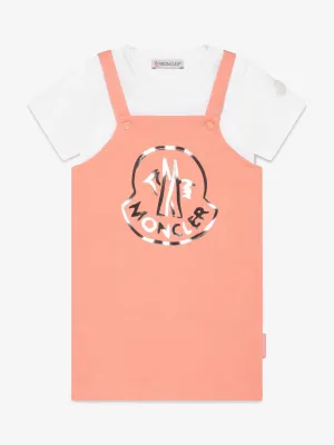 Moncler Enfant T-Shirt und Kleid-Set für Babygirls in Pfirsich