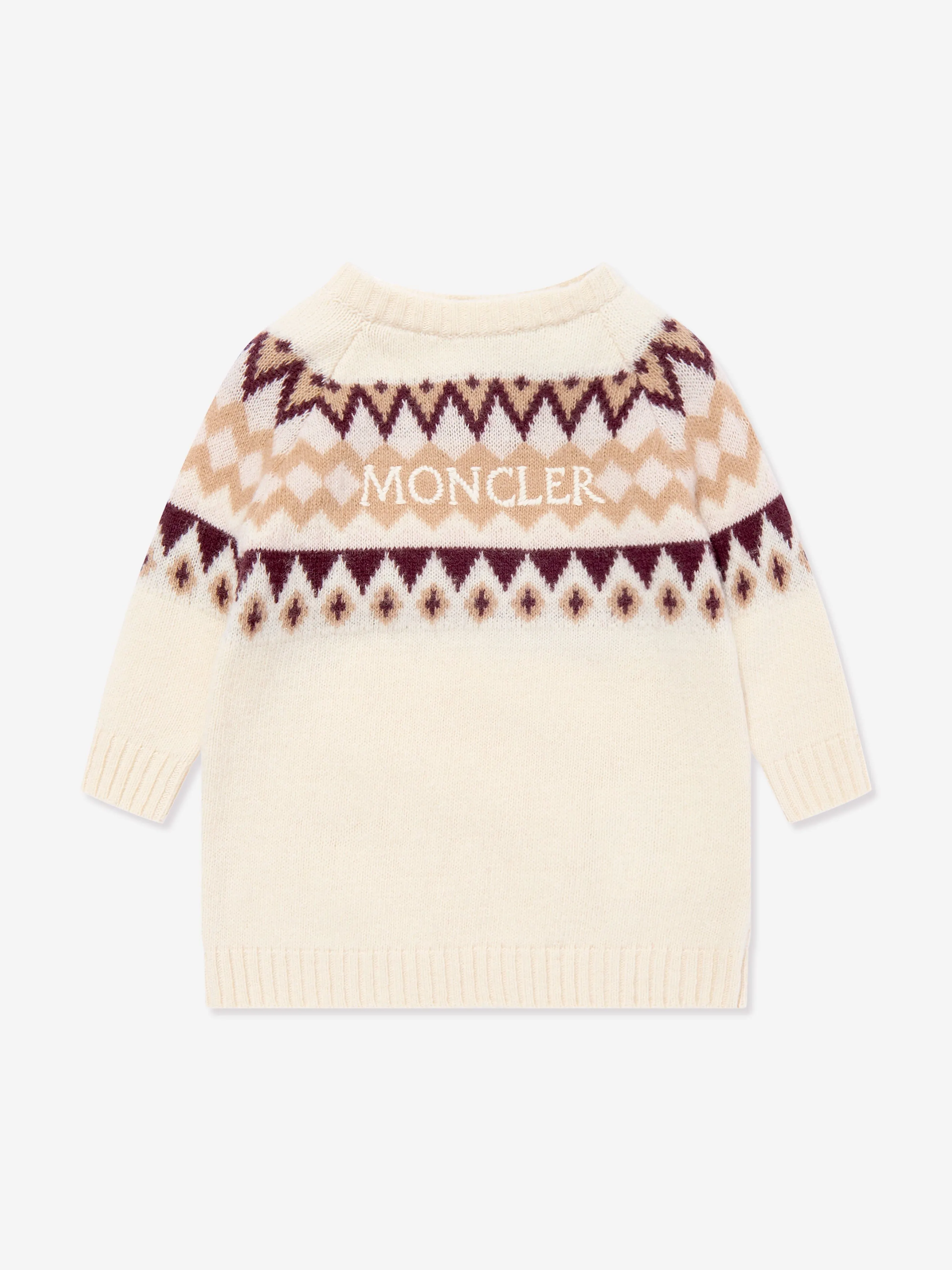 Moncler Enfant Baby Girls Wollgestricktes Kleid in Elfenbein