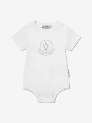 Moncler Enfant Baby Logo-Body in Weiß