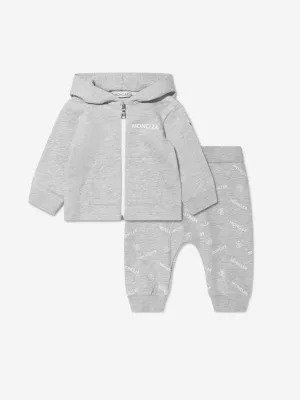 Moncler Enfant Baby Logo Tracksuit in Grau