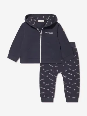 Moncler Enfant Baby Logo-Jogginganzug in Marineblau
