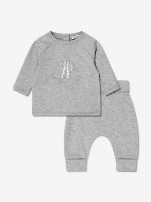 Moncler Enfant Baby T-Shirt und Hose Set in Grau
