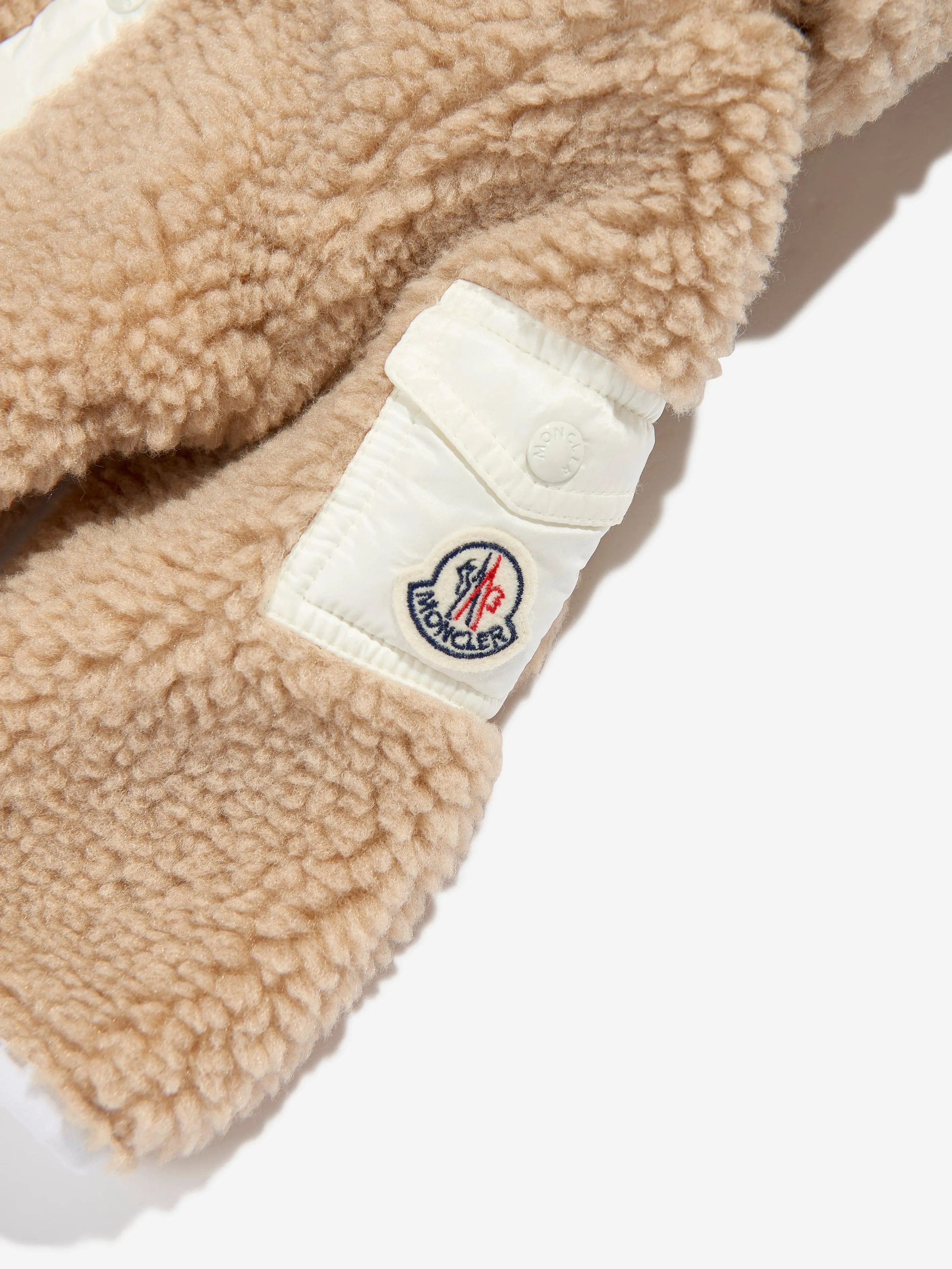 Moncler Enfant Baby Teddy Fleece Strampler in Braun