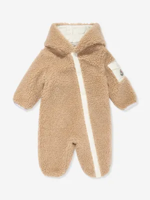 Moncler Enfant Baby Teddy Fleece Strampler in Braun