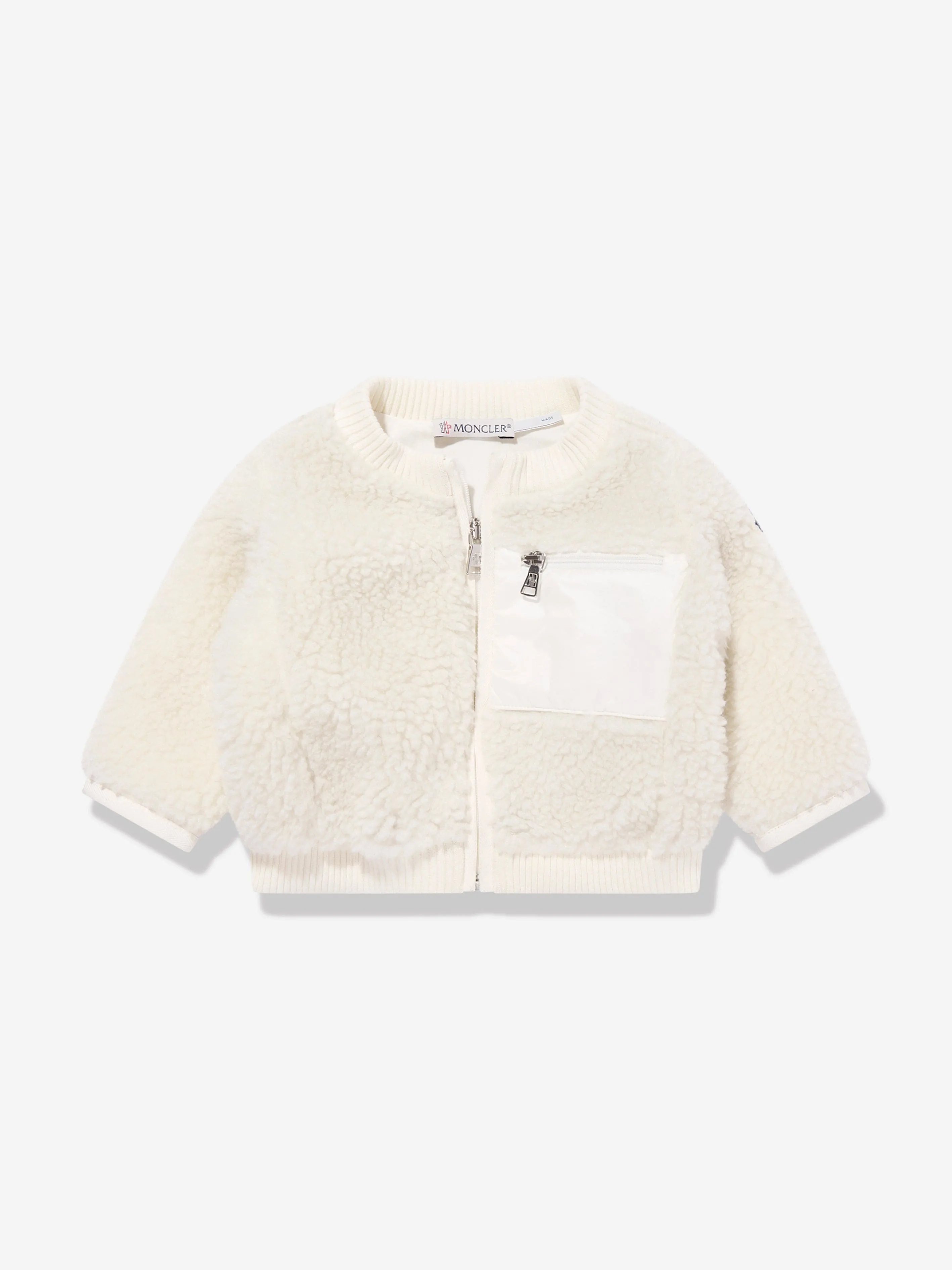 Moncler Enfant Baby Teddy Fleece Trainingsanzug in Elfenbein