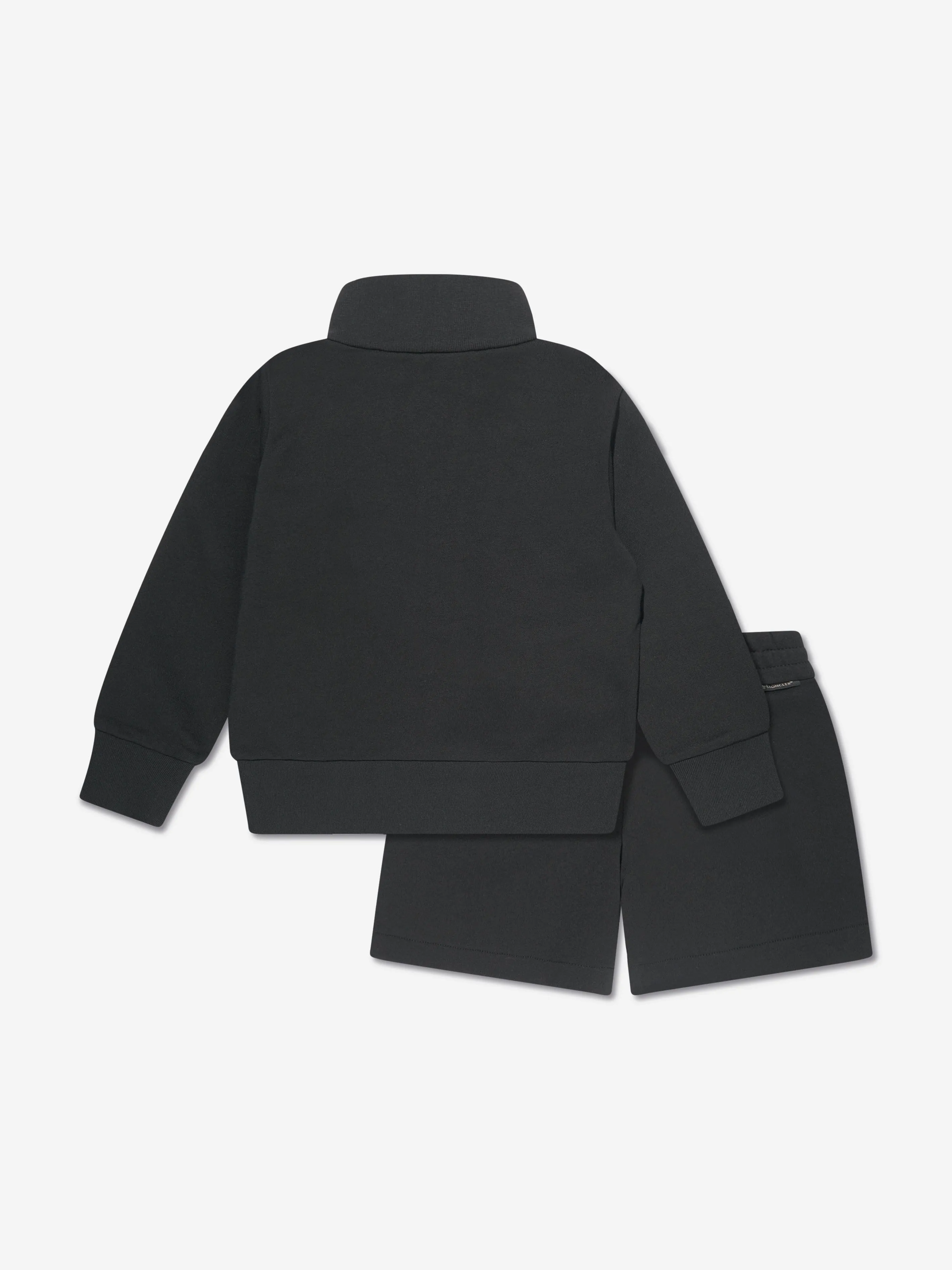 Moncler Enfant Jungen Logo Kurz-Tracksuit in Schwarz