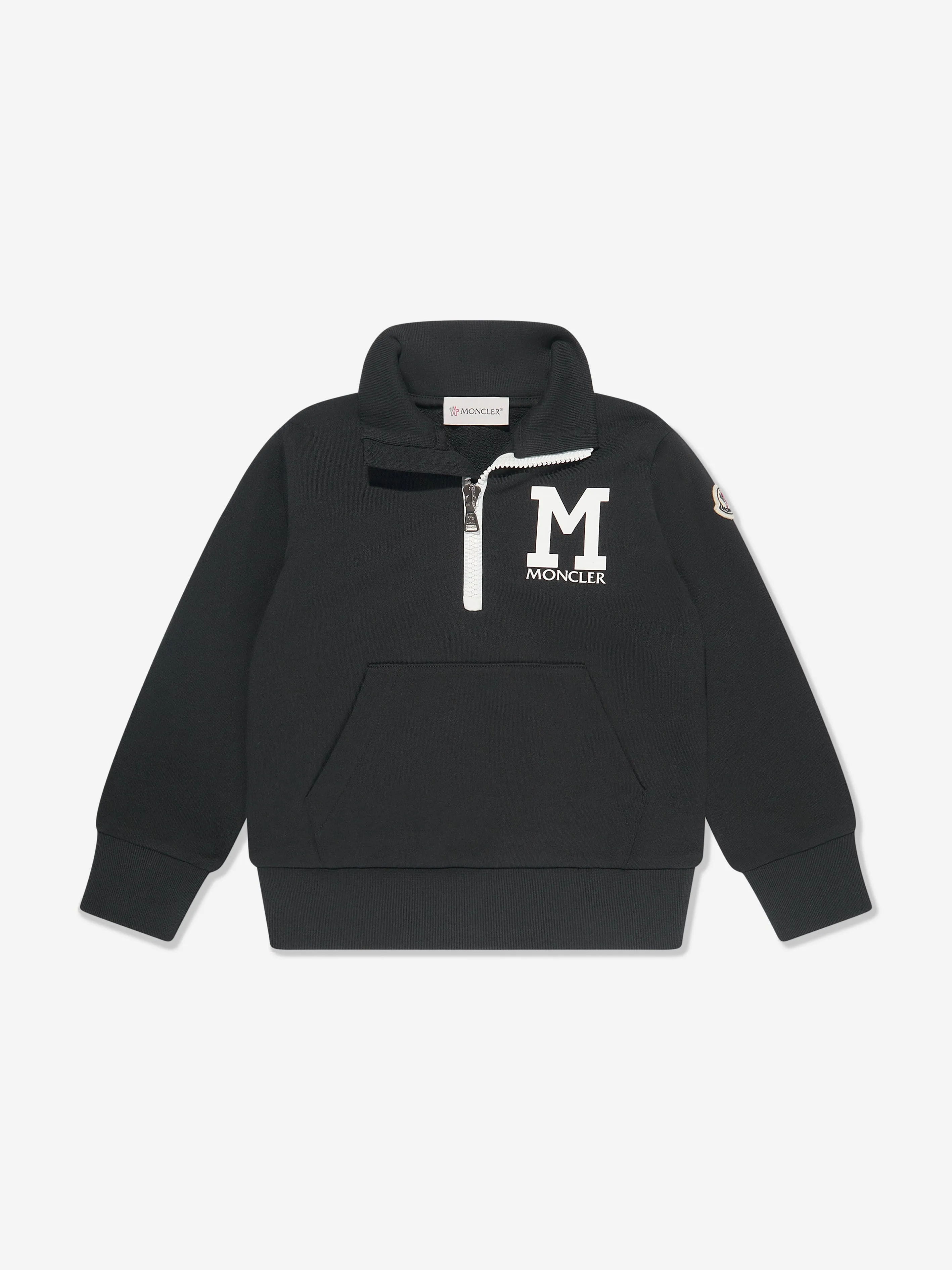 Moncler Enfant Jungen Logo Kurz-Tracksuit in Schwarz