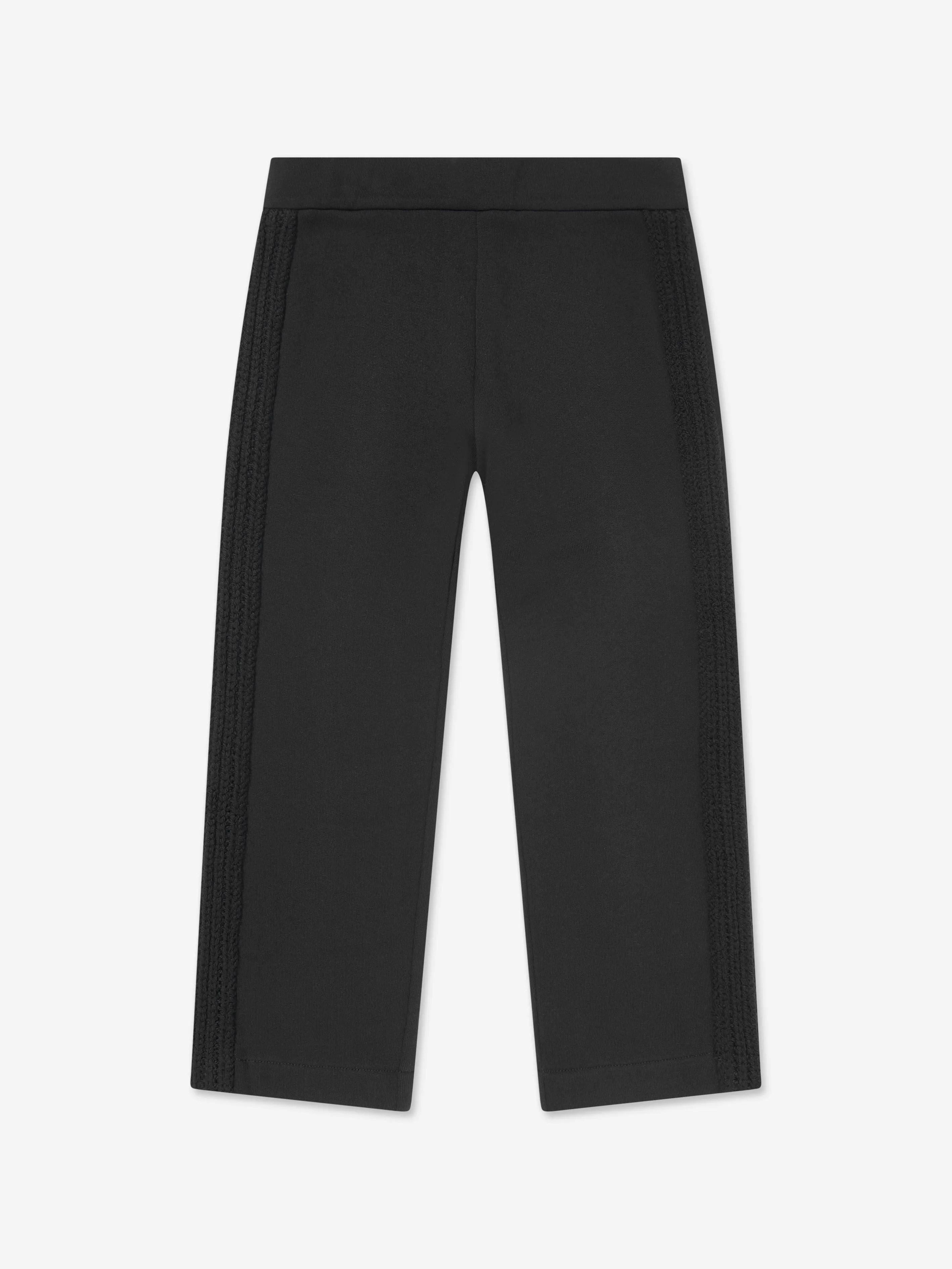 Moncler Enfant Mädchen Logo Tracksuit in Schwarz
