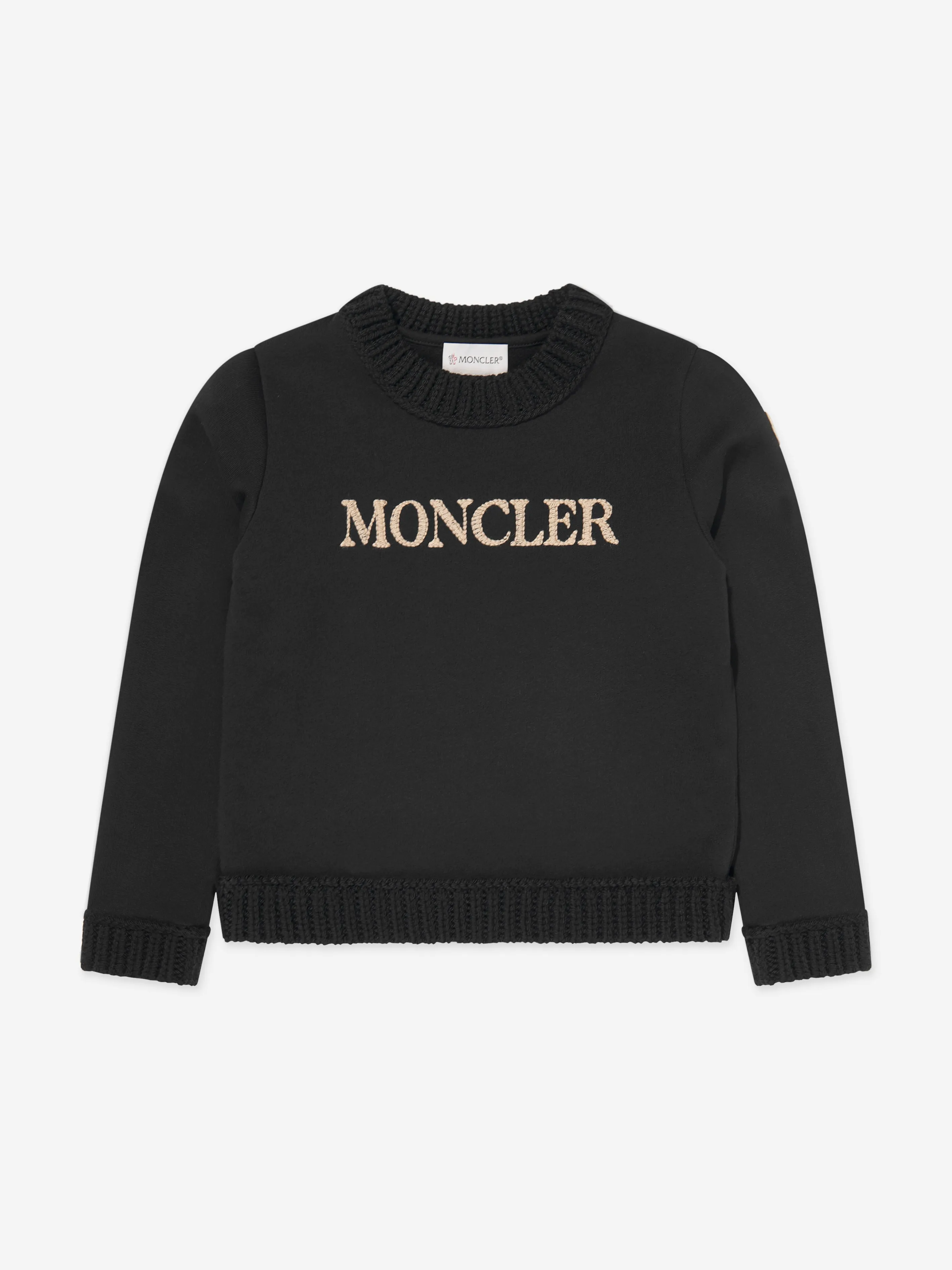 Moncler Enfant Mädchen Logo Tracksuit in Schwarz