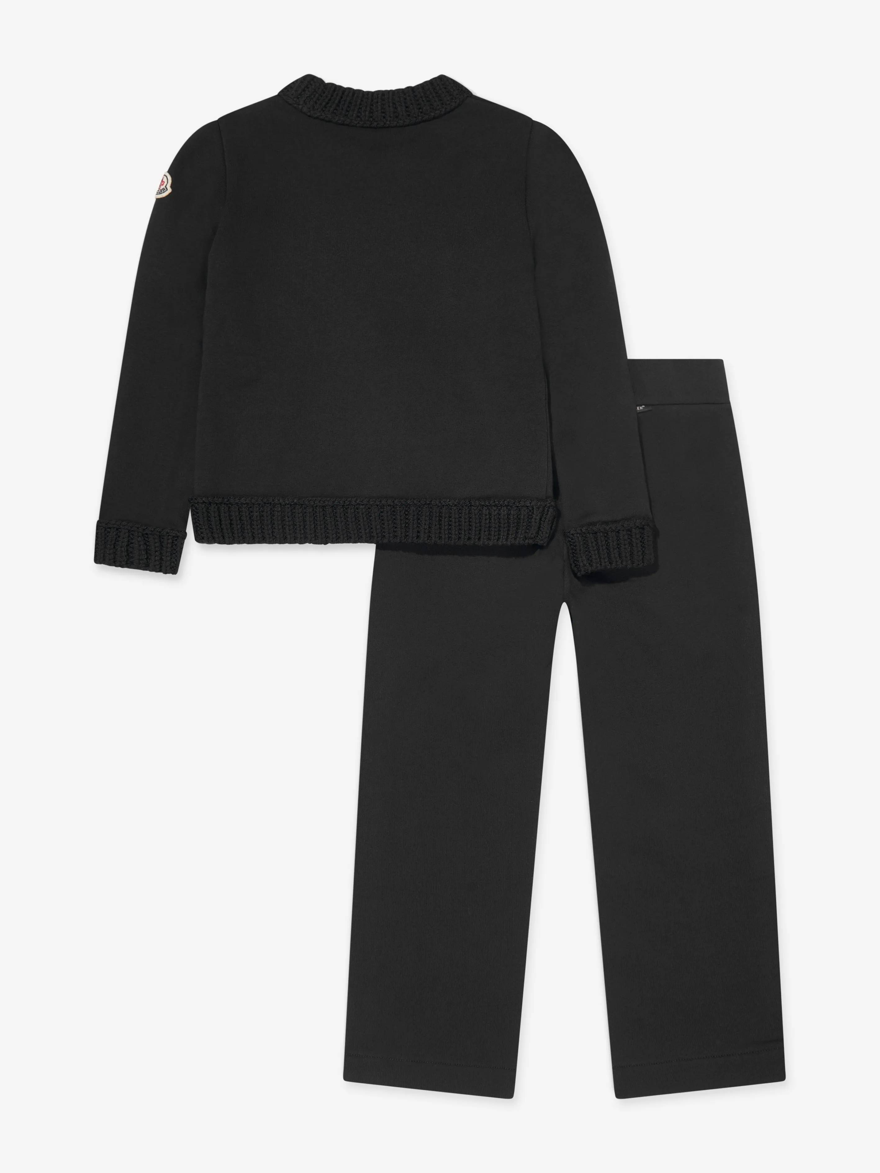 Moncler Enfant Mädchen Logo Tracksuit in Schwarz