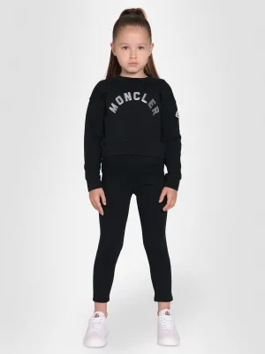 Moncler Enfant Mädchen Sweatshirt und Leggings Set in Schwarz