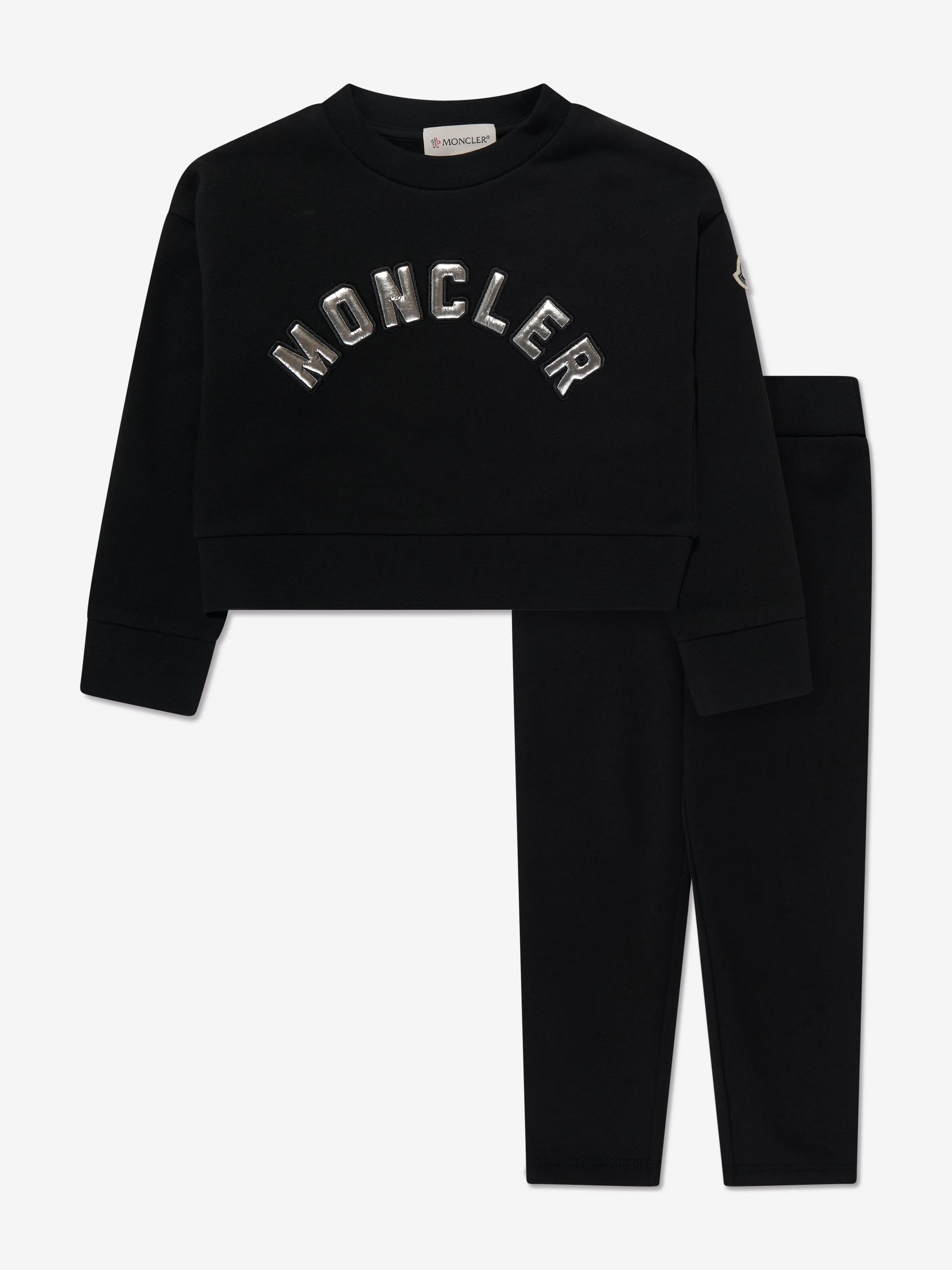 Moncler Enfant Mädchen Sweatshirt und Leggings Set in Schwarz