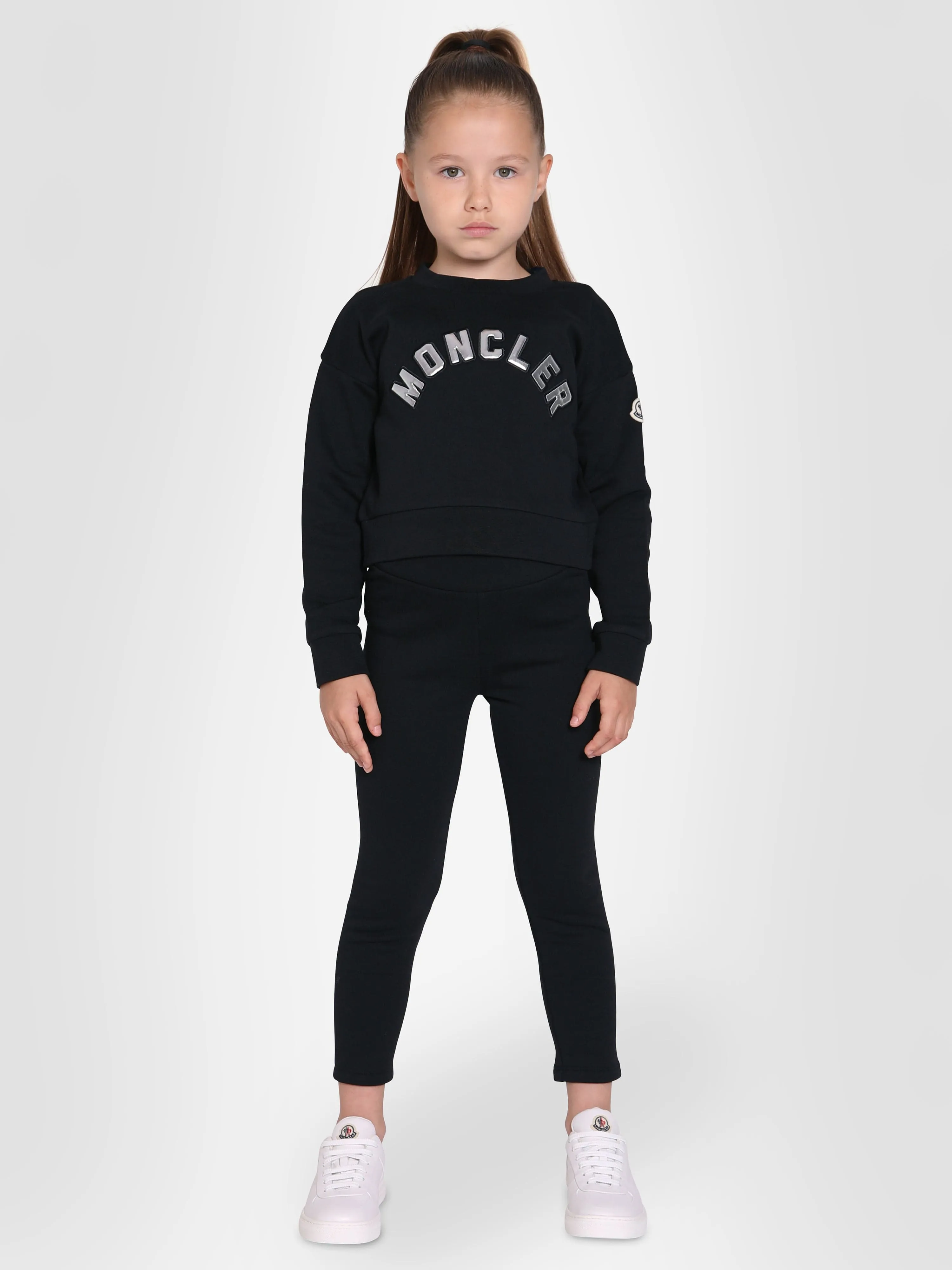 Moncler Enfant Mädchen Sweatshirt und Leggings Set in Schwarz