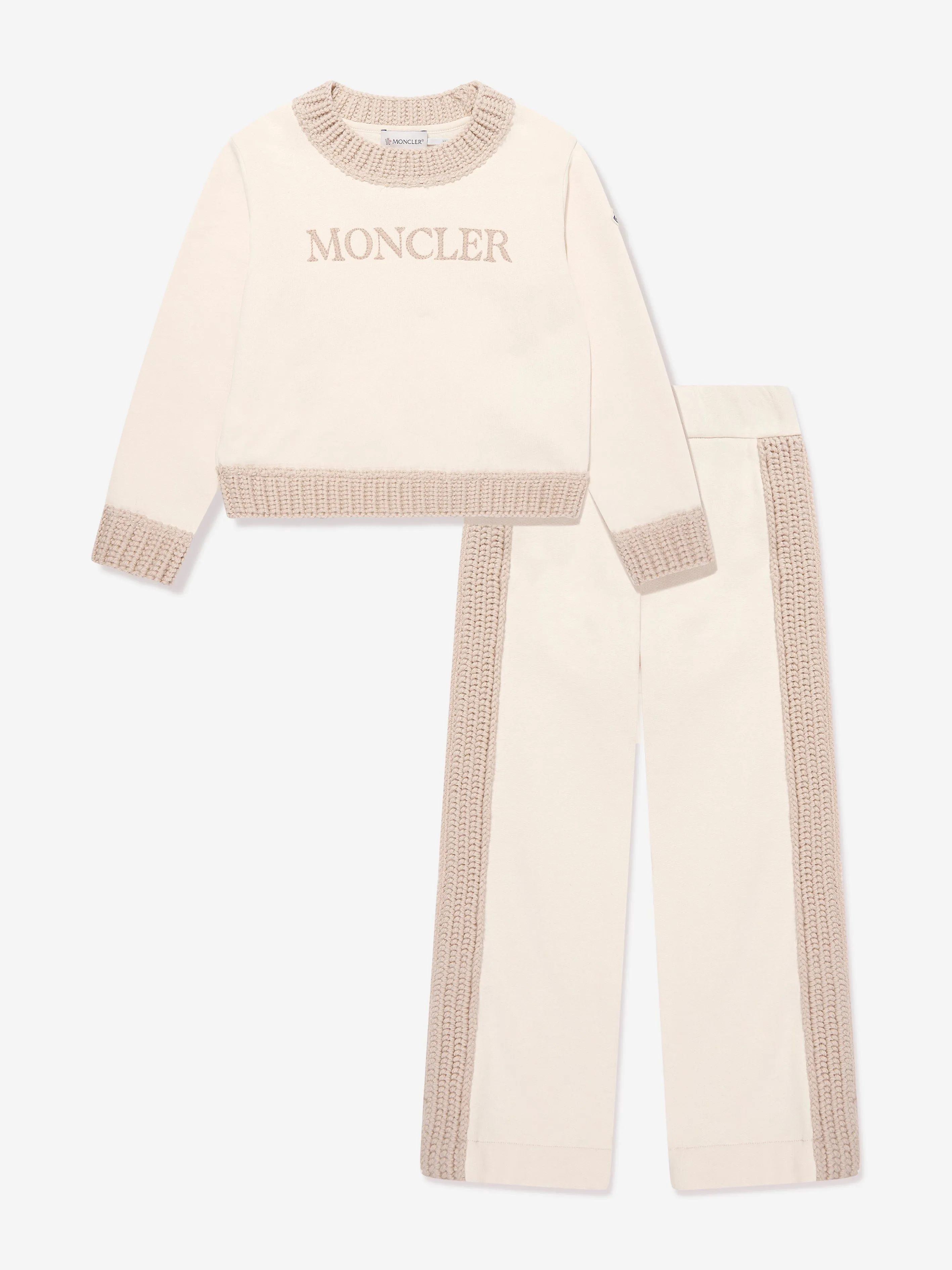 Moncler Enfant Mädchen Jogginganzug in Elfenbein