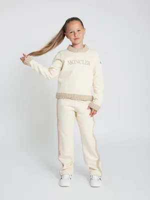 Moncler Enfant Mädchen Jogginganzug in Elfenbein