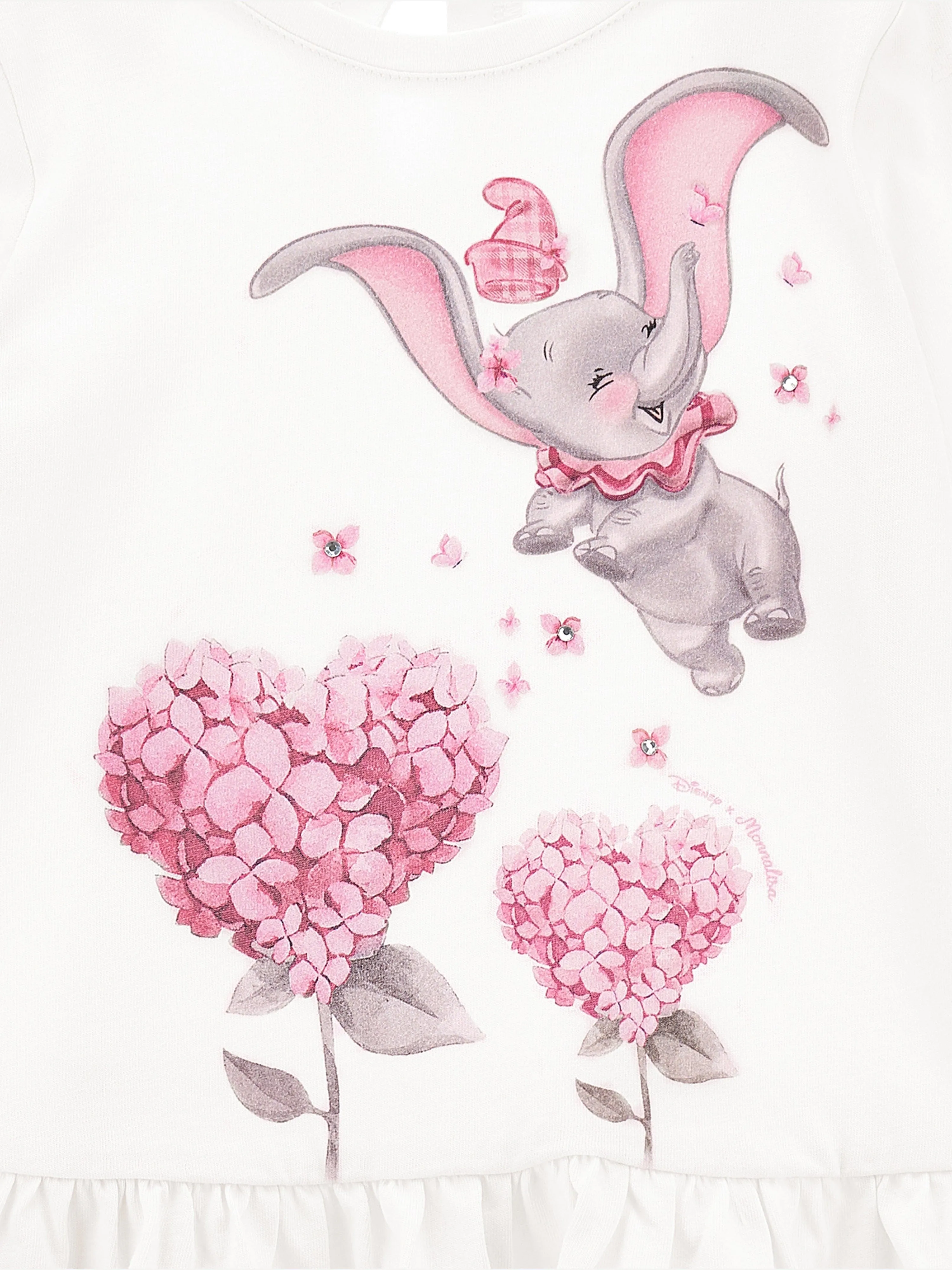 Monnalisa Baby Mädchen Langarm Dumbo T-Shirt in Elfenbein