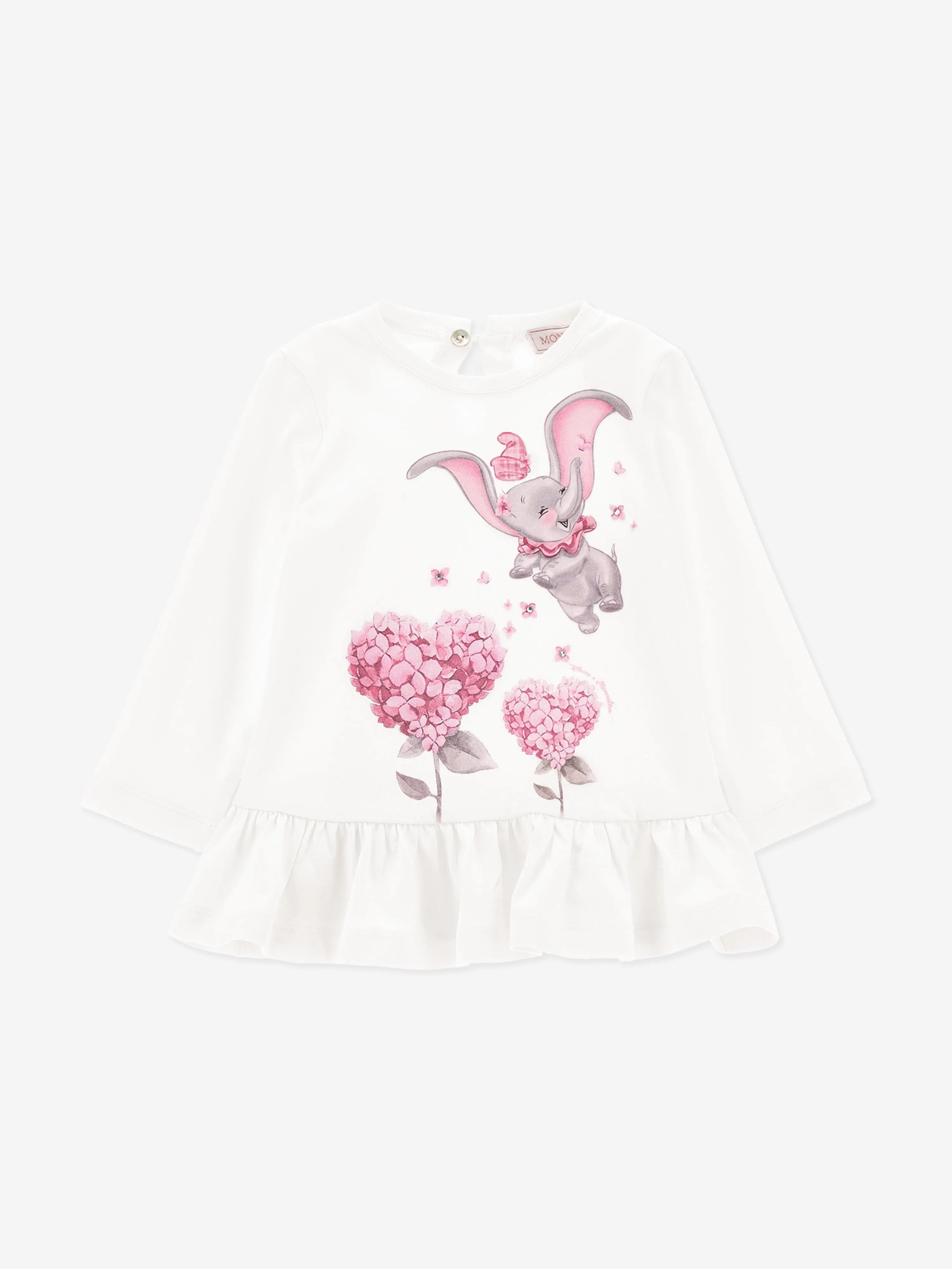 Monnalisa Baby Mädchen Langarm Dumbo T-Shirt in Elfenbein