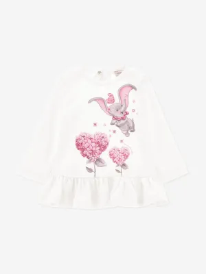 Monnalisa Baby Mädchen Langarm Dumbo T-Shirt in Elfenbein