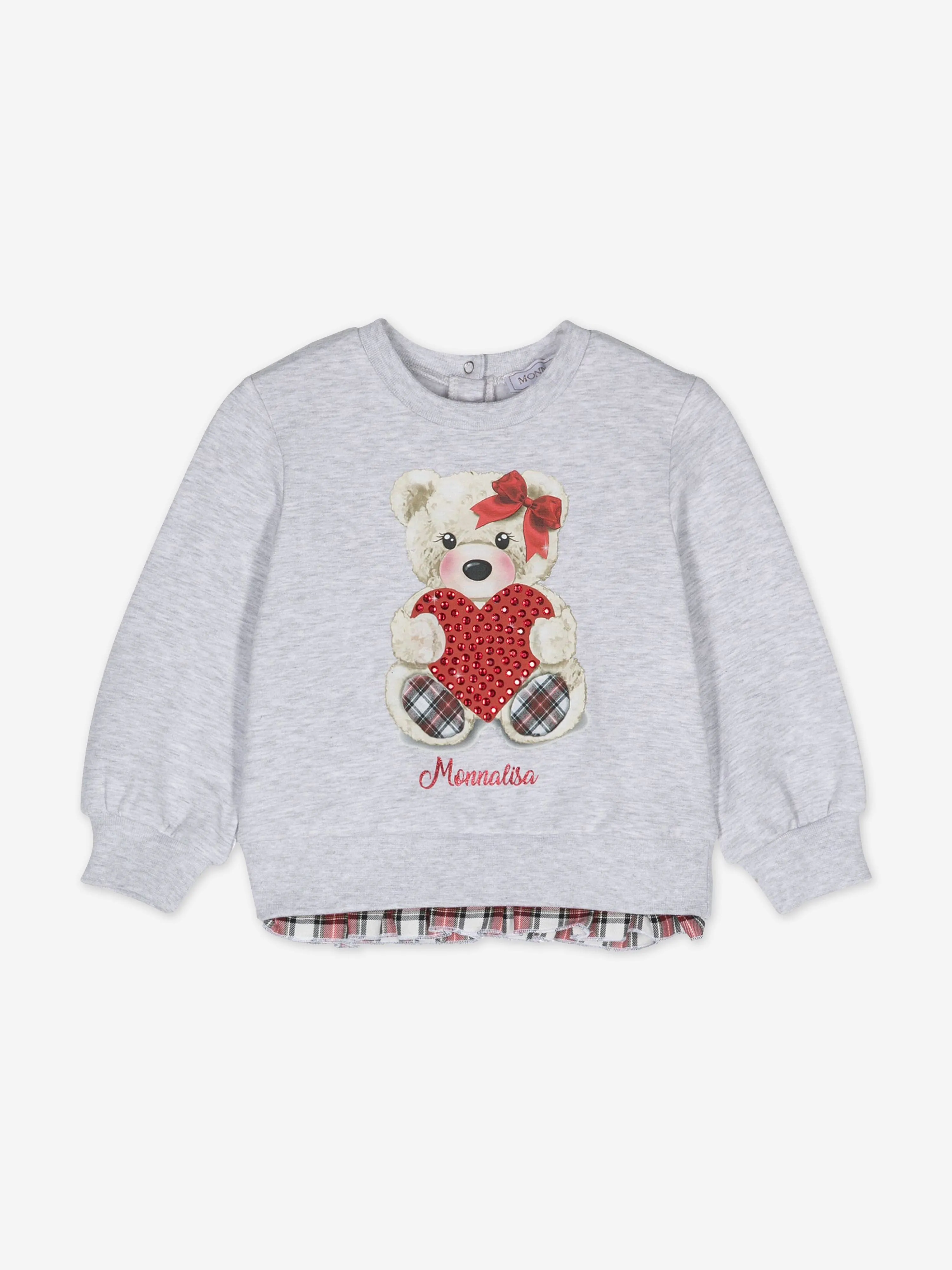 Monnalisa Baby Mädchen Teddybär Sweatshirt in Grau