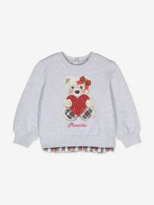 Monnalisa Baby Mädchen Teddybär Sweatshirt in Grau
