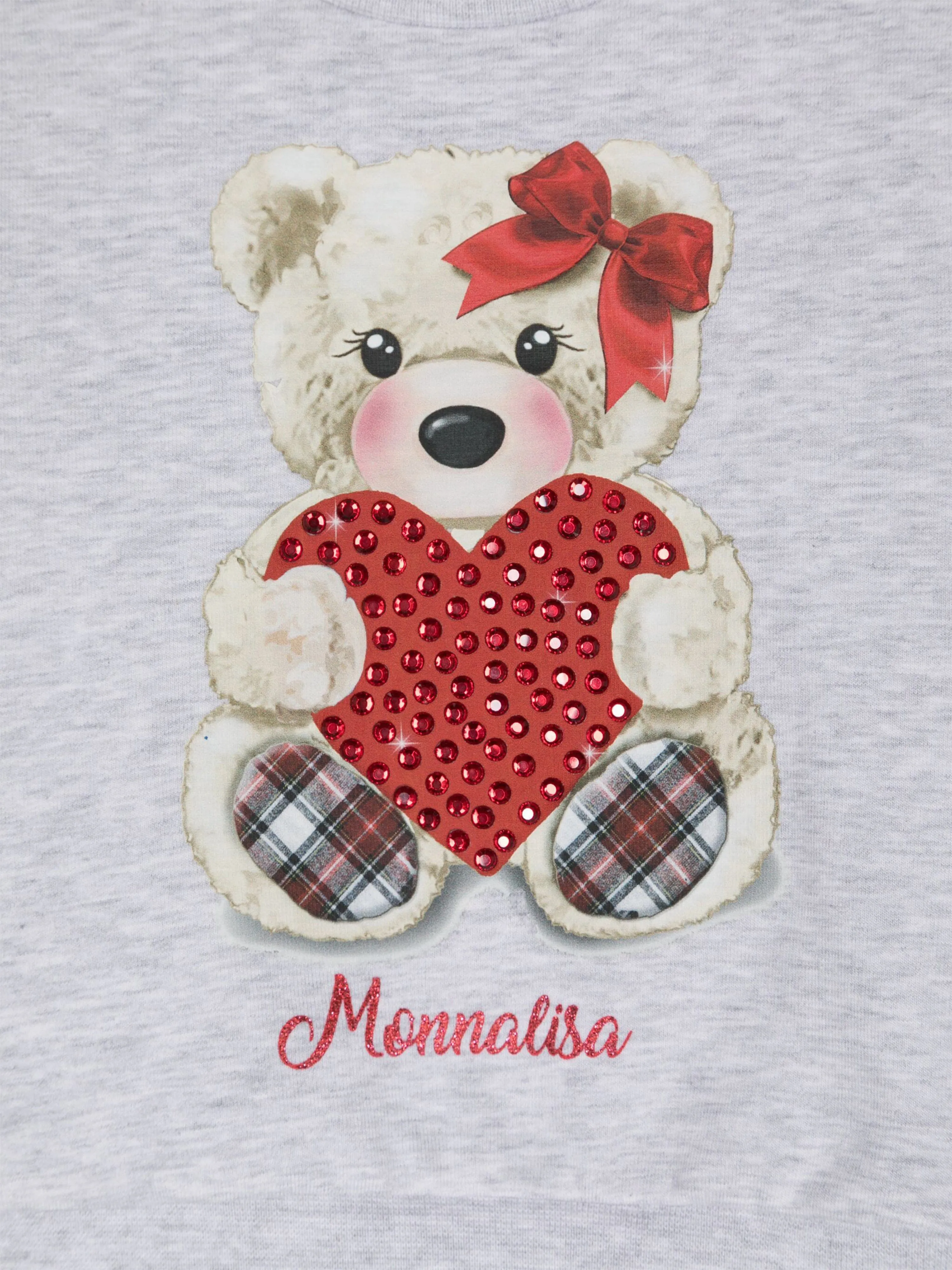 Monnalisa Baby Mädchen Teddybär Sweatshirt in Grau
