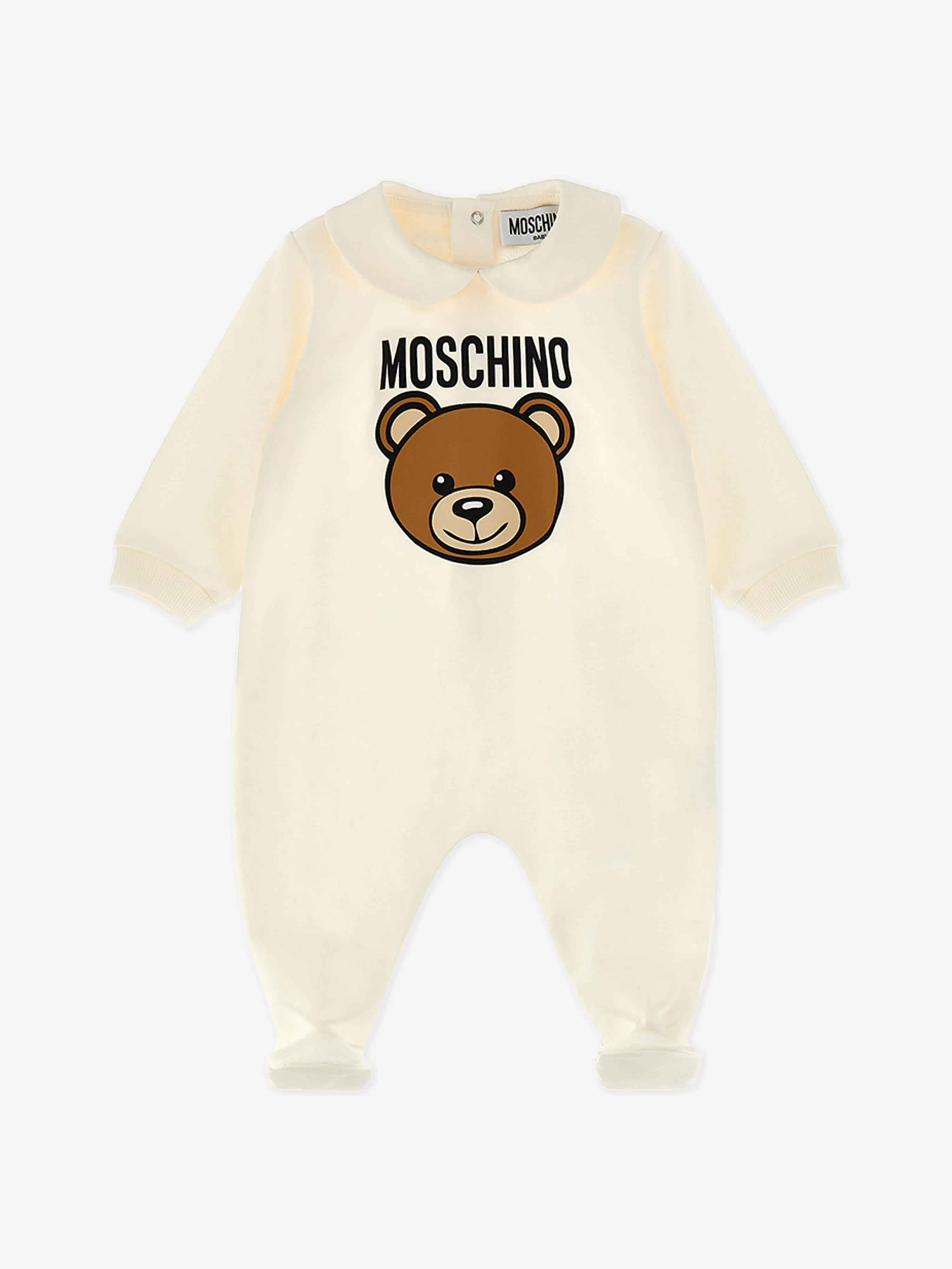 Moschino Baby Bär Logo Babygrow Geschenkset in Elfenbein