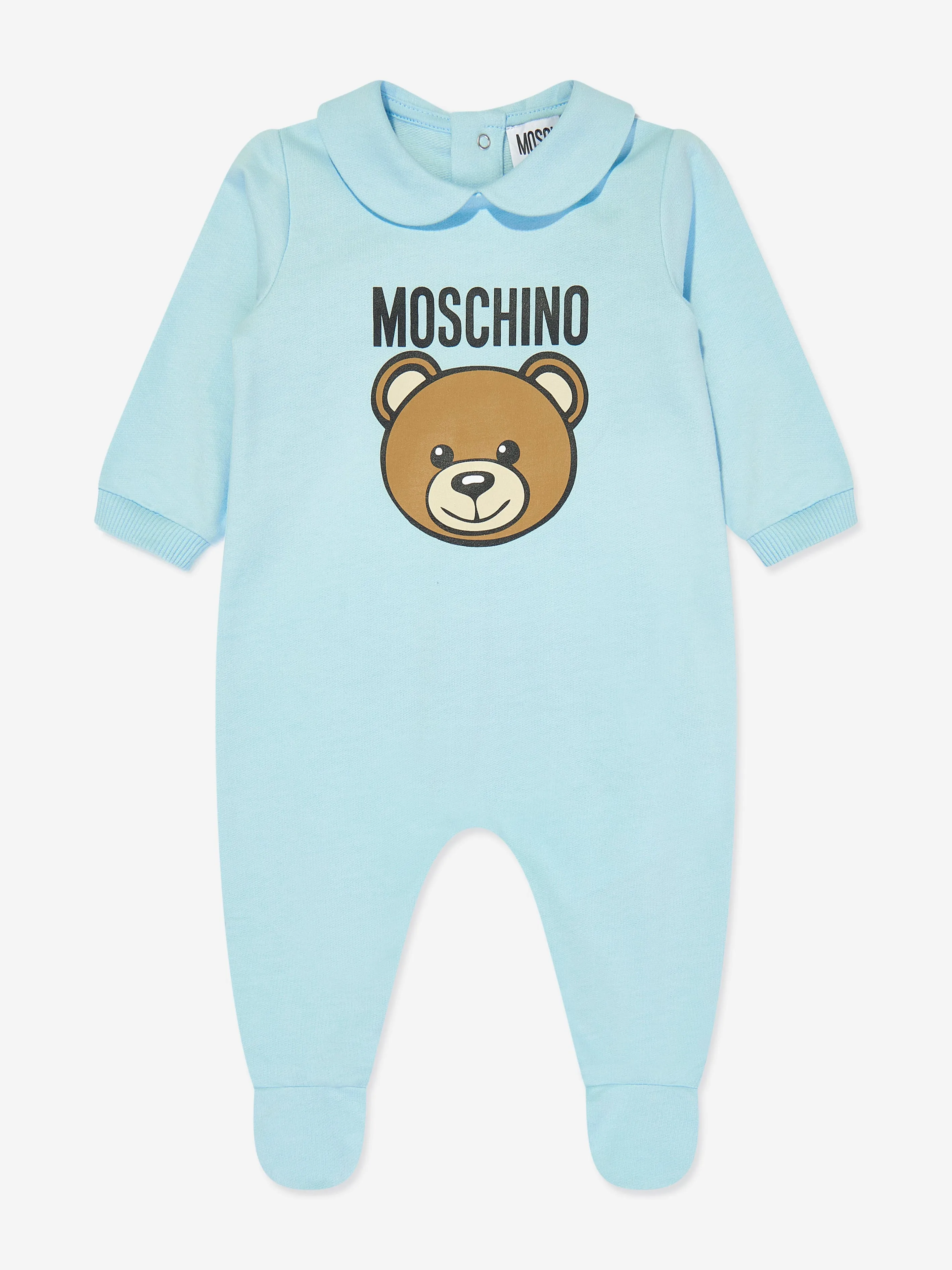 Moschino Baby Jungen Bären-Logo Babygrow Geschenkset in Blau