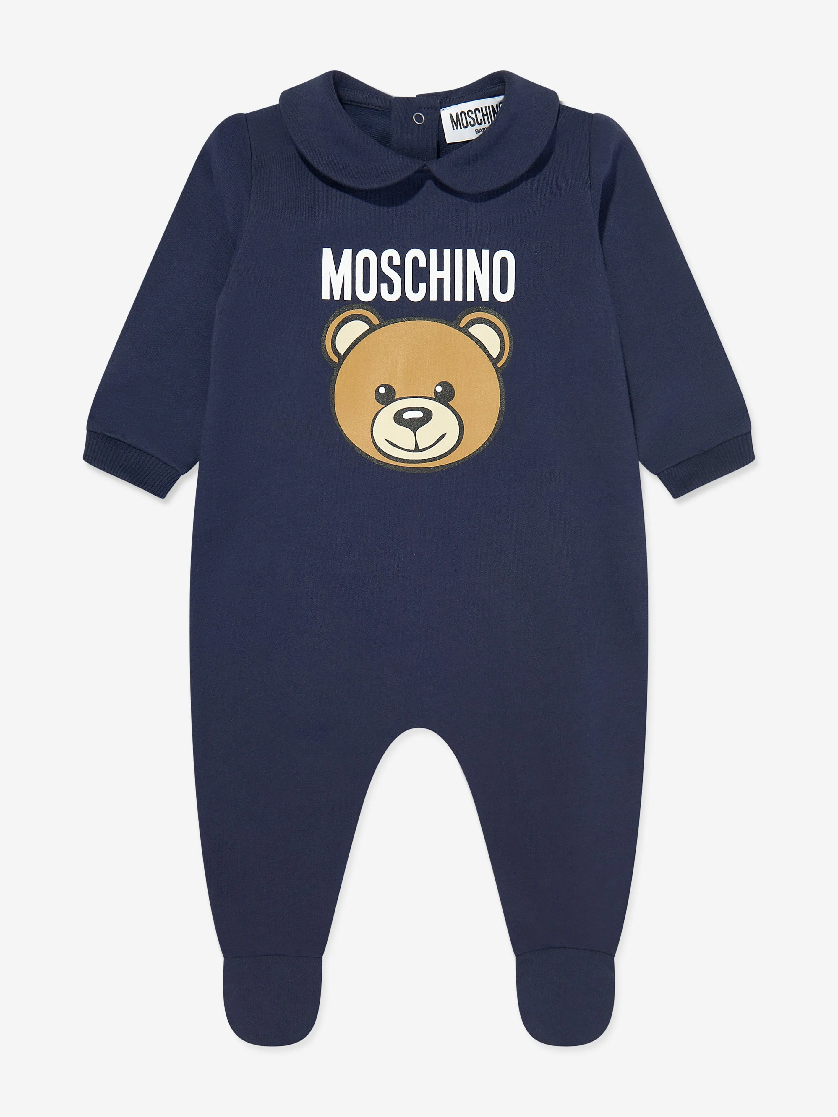 Moschino Baby Jungen Bären Logo Babygrow Geschenkset in Marineblau