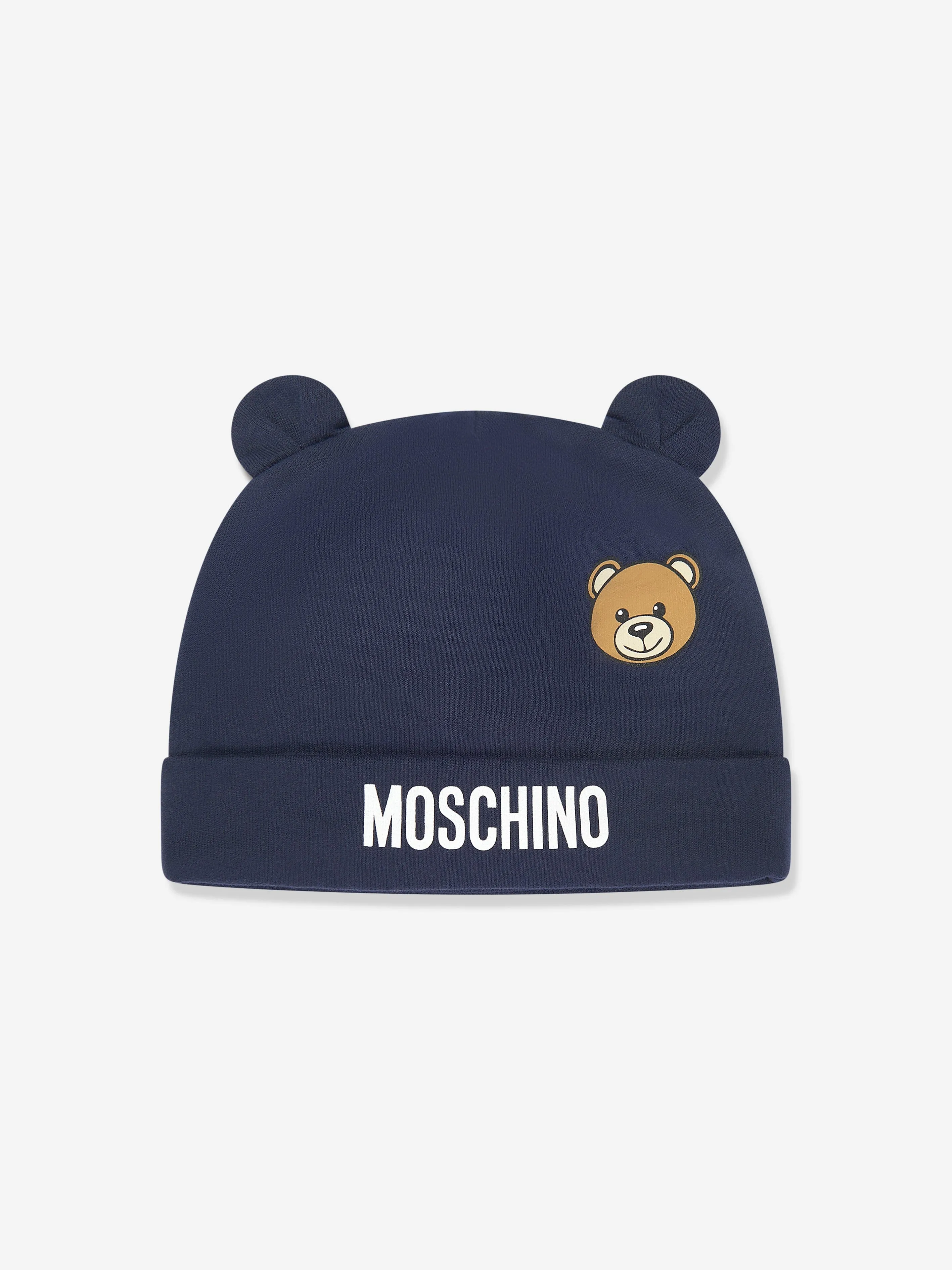 Moschino Baby Jungen Bären Logo Babygrow Geschenkset in Marineblau