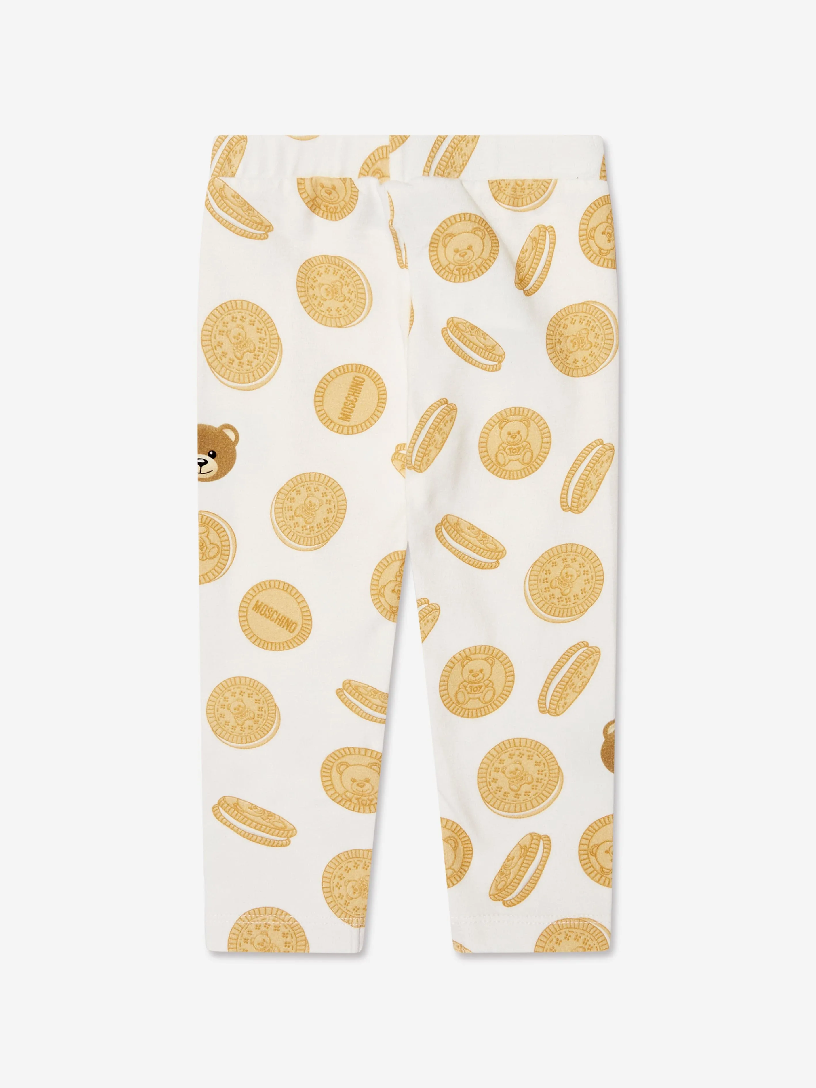 Moschino Baby Girls Cookie Leggings in Elfenbein