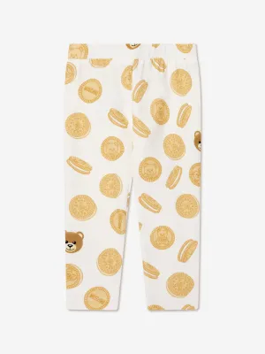 Moschino Baby Girls Cookie Leggings in Elfenbein