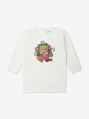 Moschino Baby Girls Holiday Sweaterkleid in Elfenbein