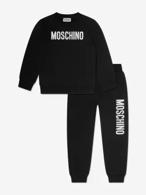 Moschino Kids Logo-Jogginganzug in Schwarz
