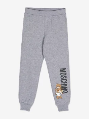 Moschino Kids Joggerhose mit Teddybär-Logo in Grau
