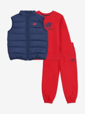 New Balance Baby Jungen Tracksuit und Gilet Set in Rot