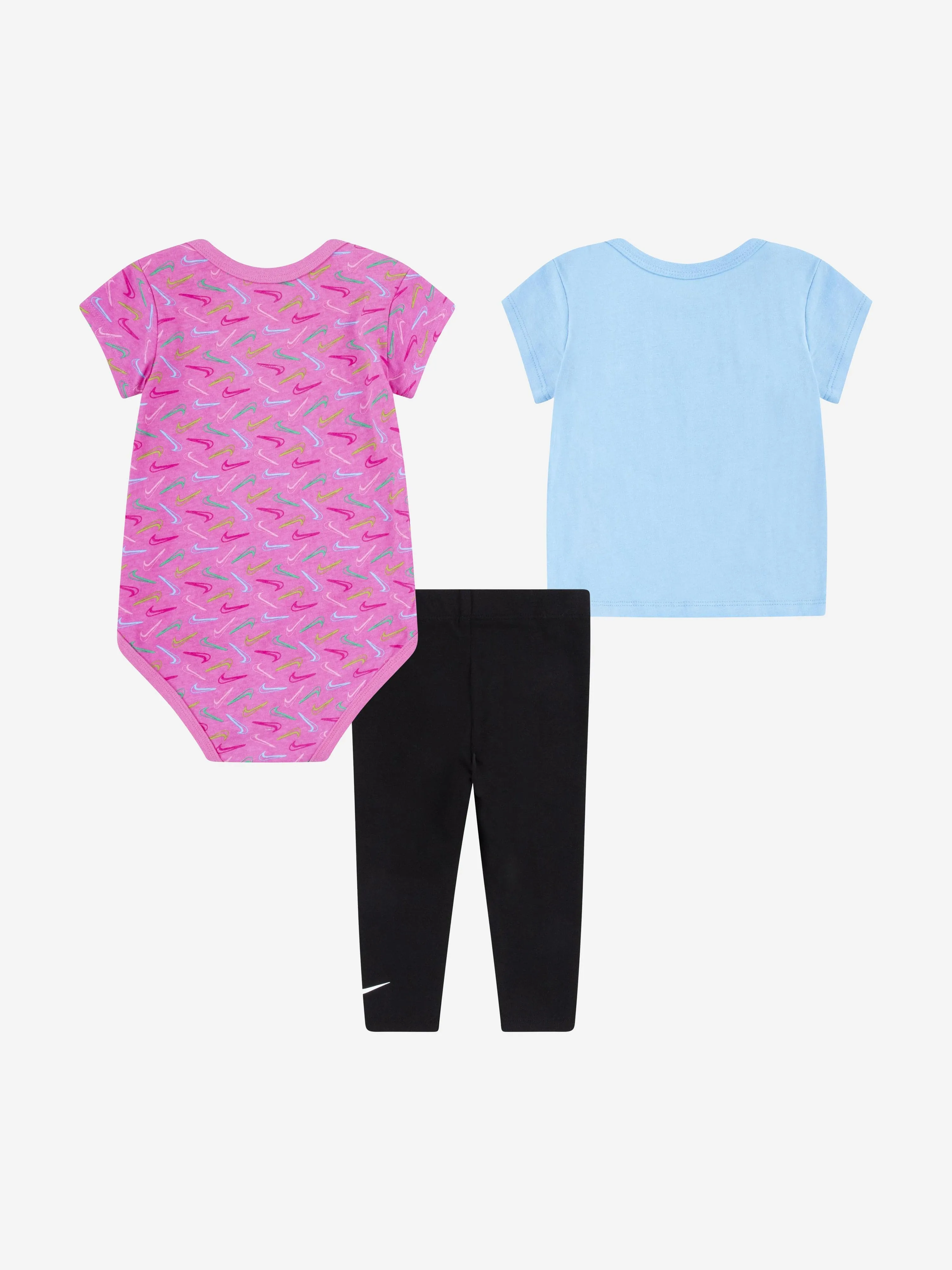 Nike Baby Mädchen Swoosh Logo 3-teiliges Set in Schwarz