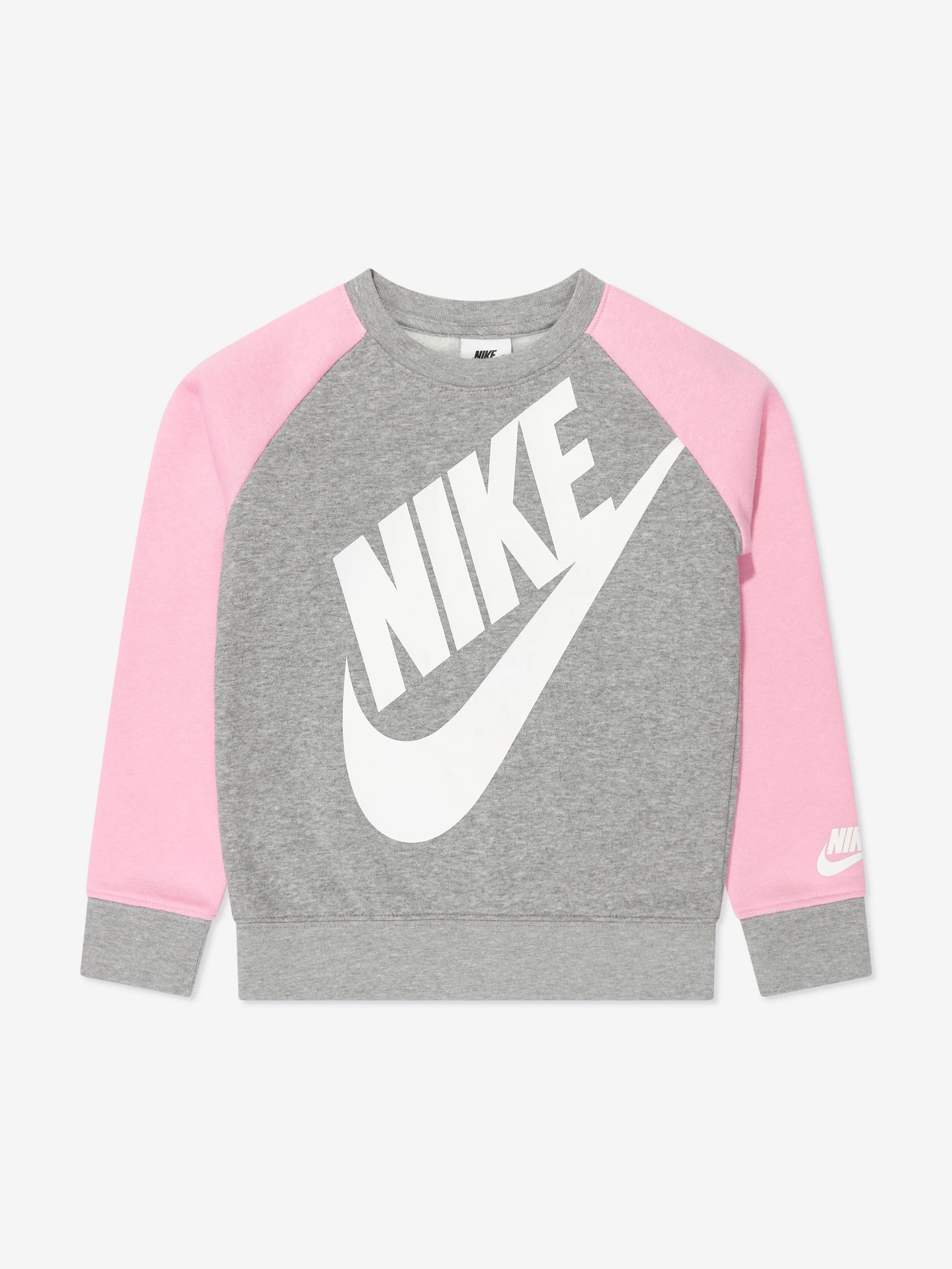Nike Girls Oversized Futura Crew Tracksuit in Grau