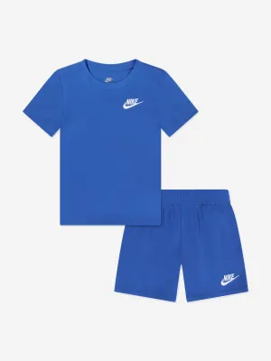 Nike Kids Club LBR Strick-Kurzarm-Set in Blau