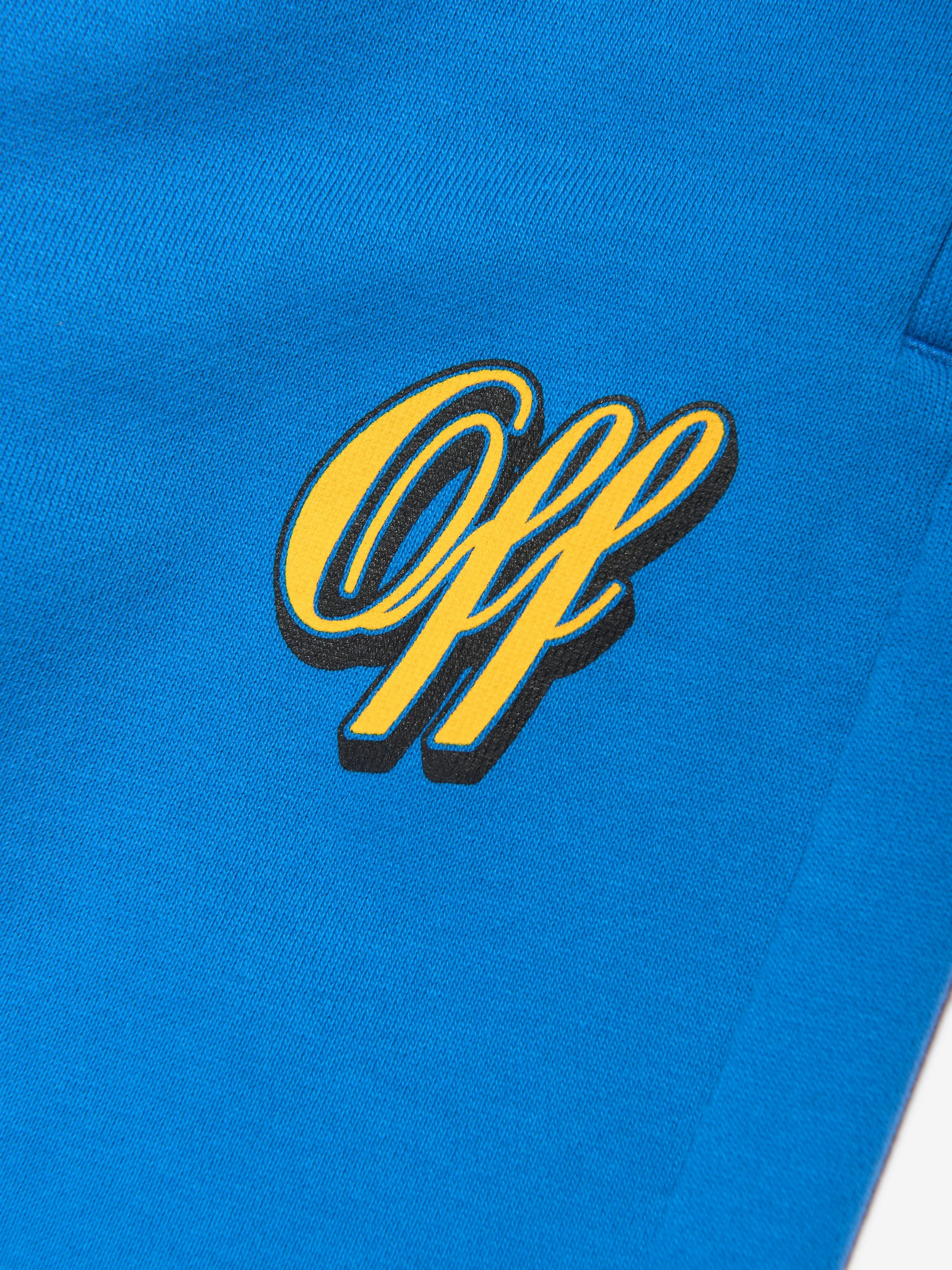 Off-White Boys Baseball Logo Joggerhose in Blau