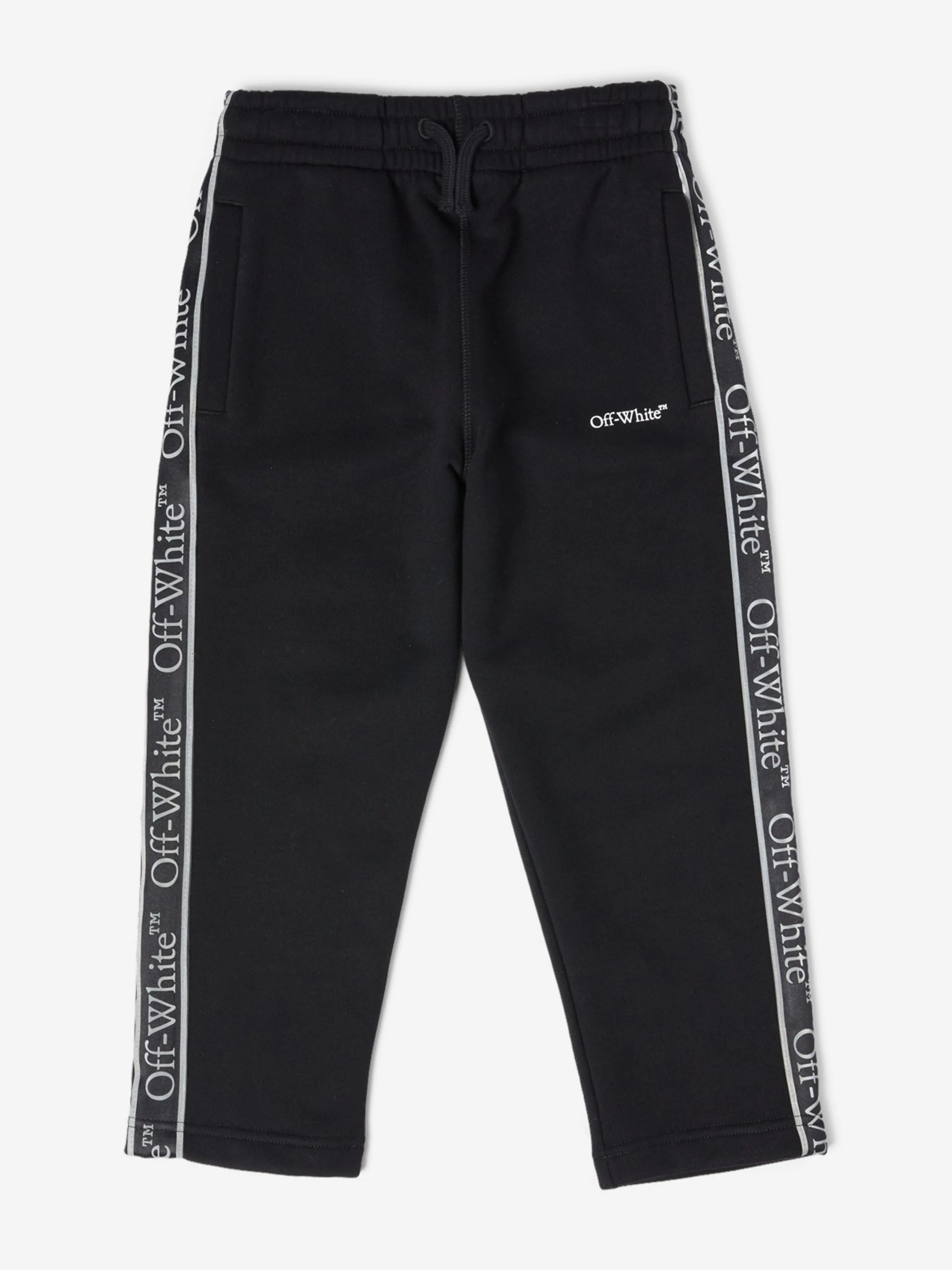 Off-White Boys Bookish Logo Band Jogginghose in Schwarz