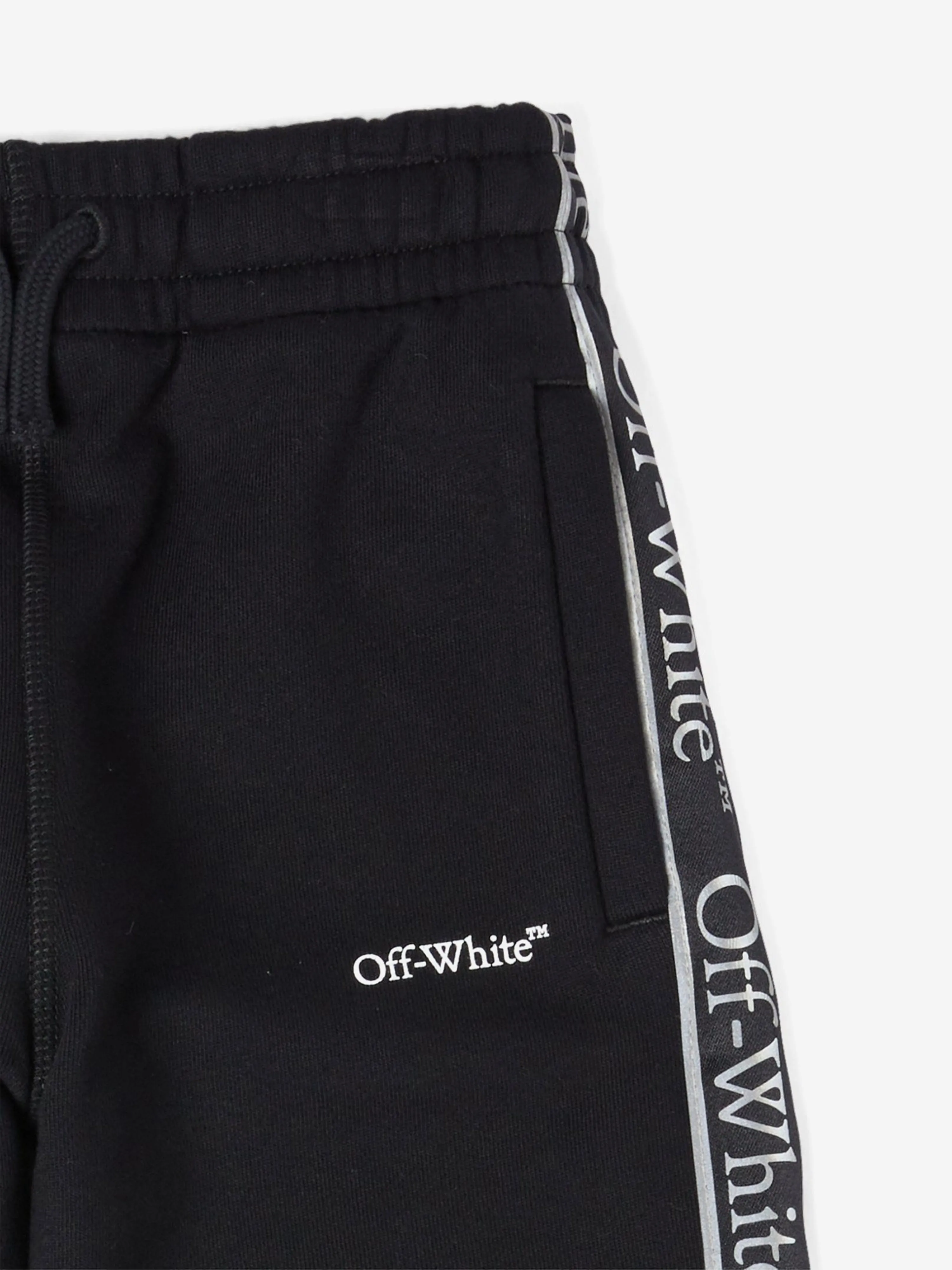 Off-White Boys Bookish Logo Band Jogginghose in Schwarz