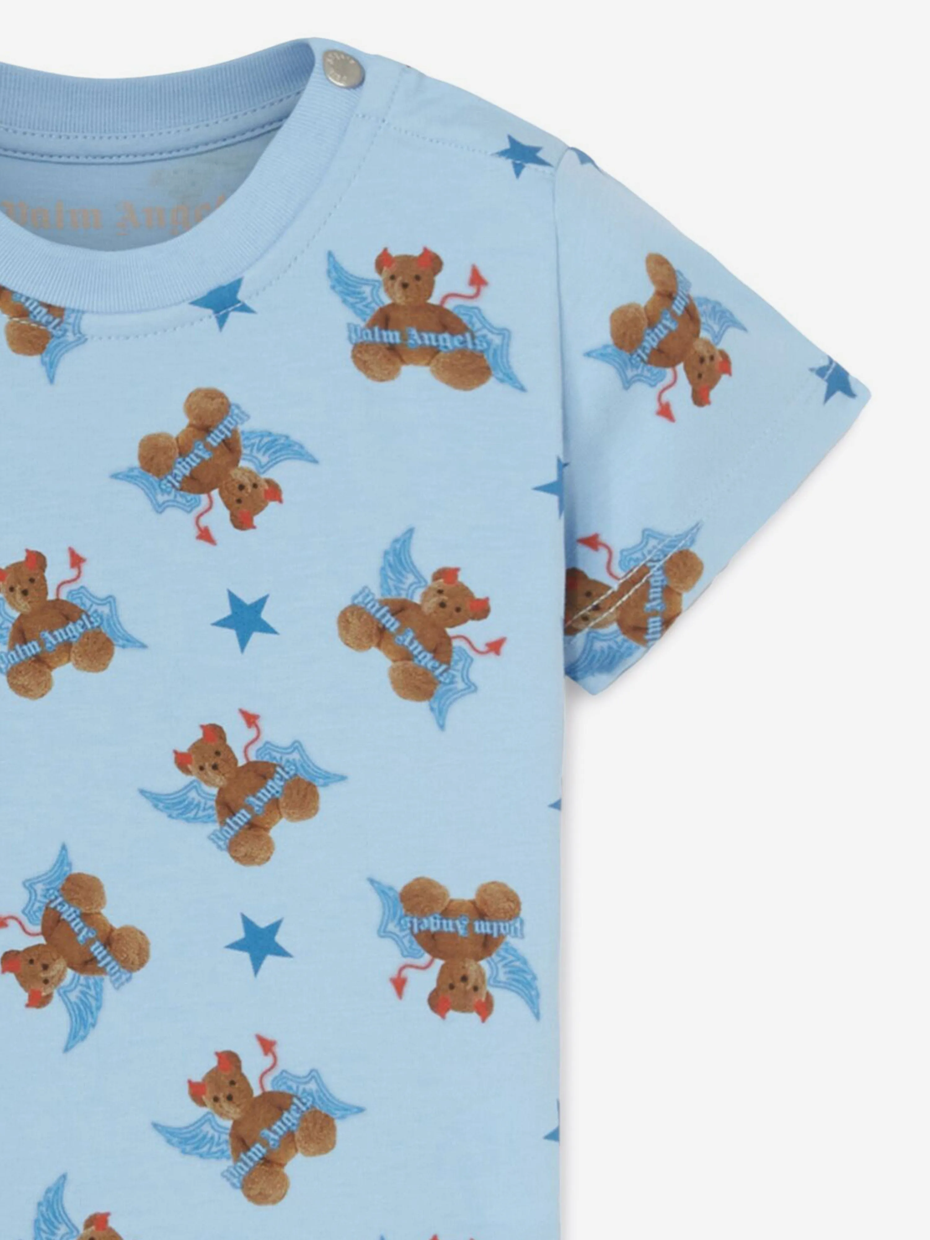 Palm Angels Baby Boys Bär Teufel T-Shirt in Blau