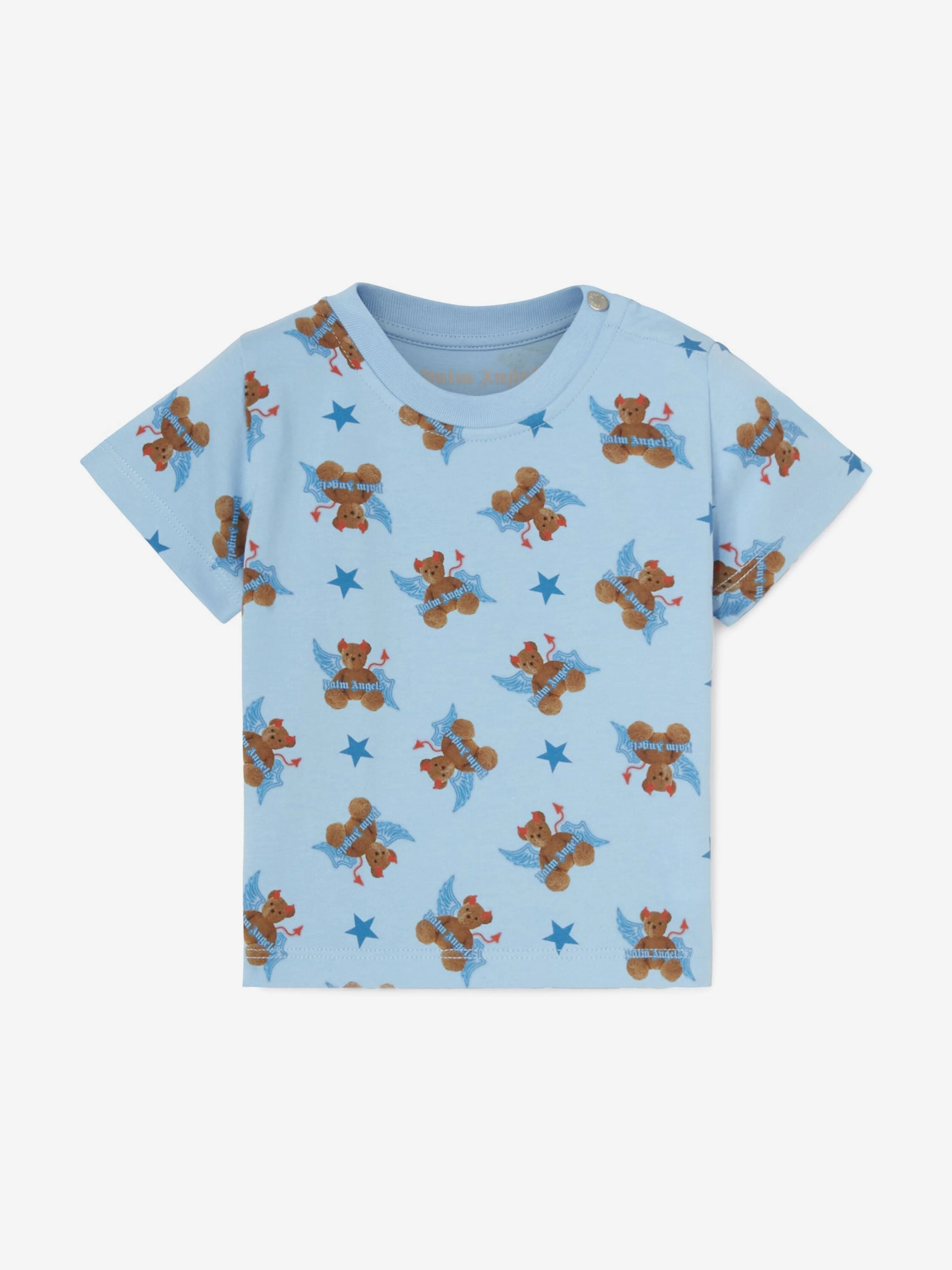 Palm Angels Baby Boys Bär Teufel T-Shirt in Blau