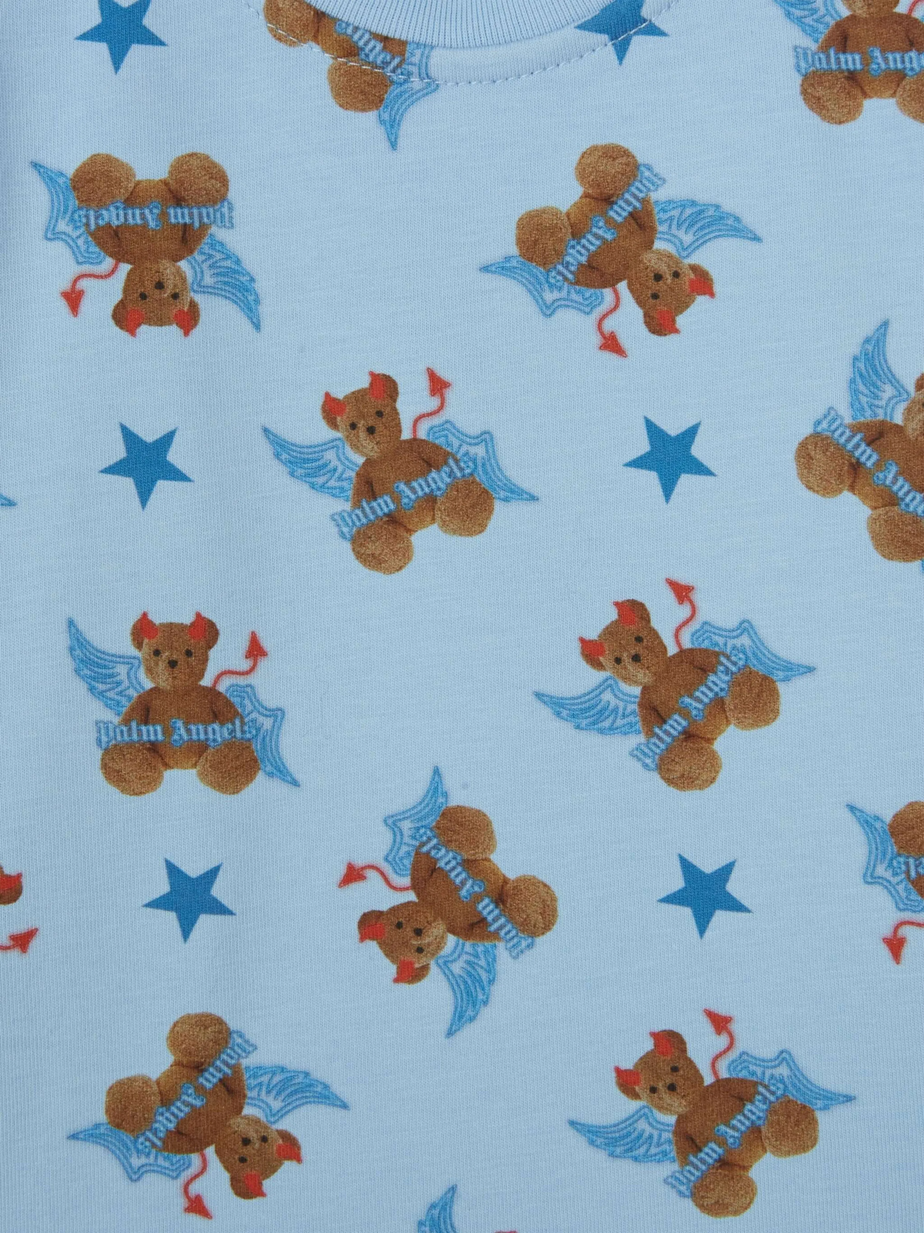 Palm Angels Baby Boys Bär Teufel T-Shirt in Blau