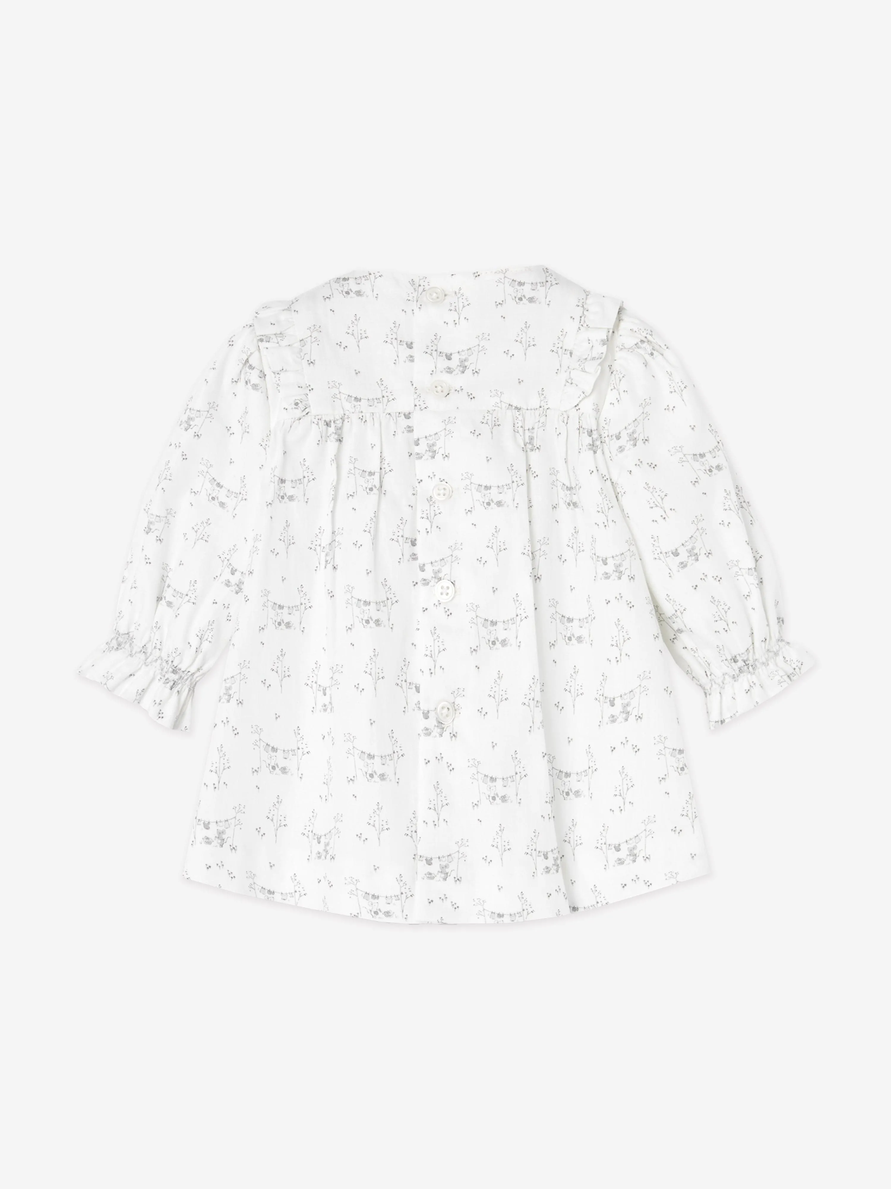 Paz Rodriguez Baby Mädchen Baumwollkleid mit Slip in Weiß
