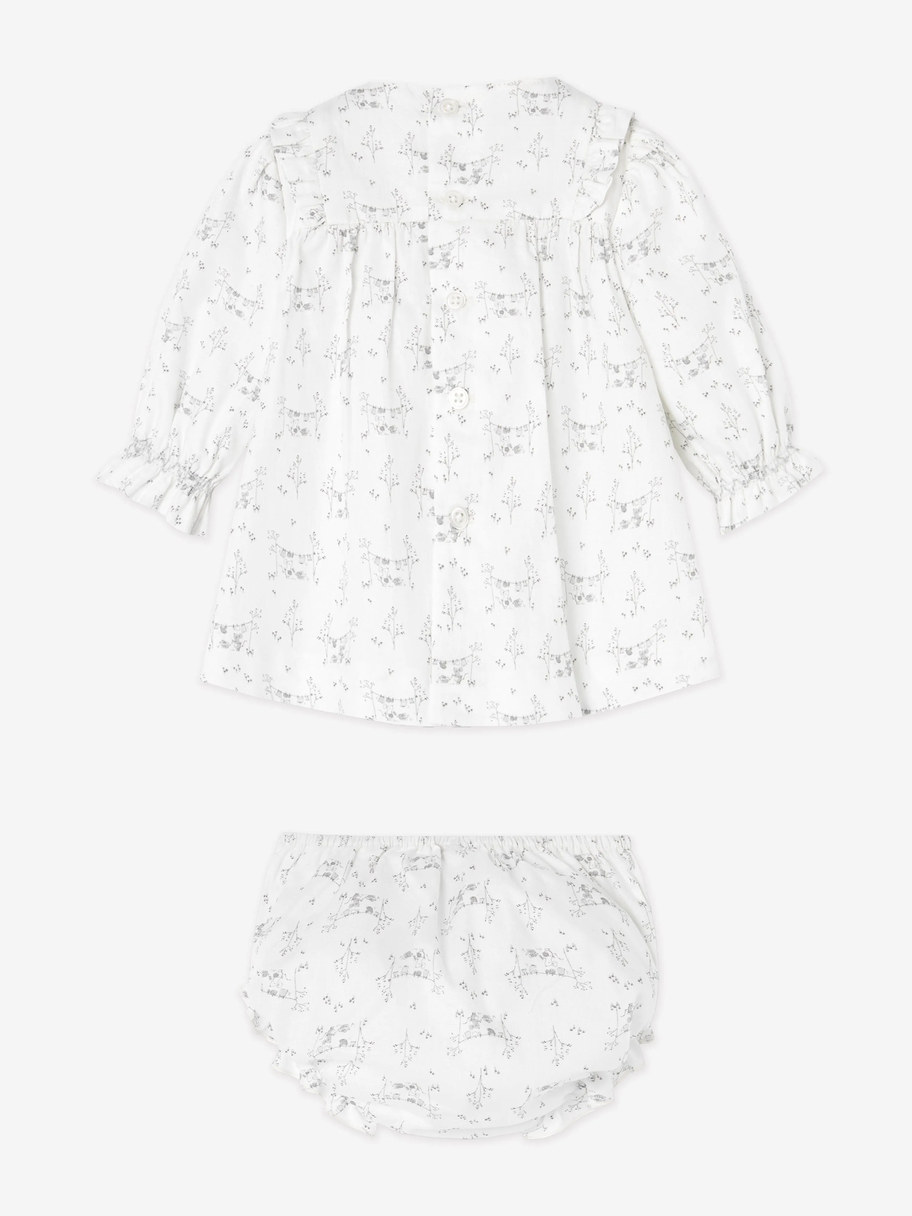 Paz Rodriguez Baby Mädchen Baumwollkleid mit Slip in Weiß